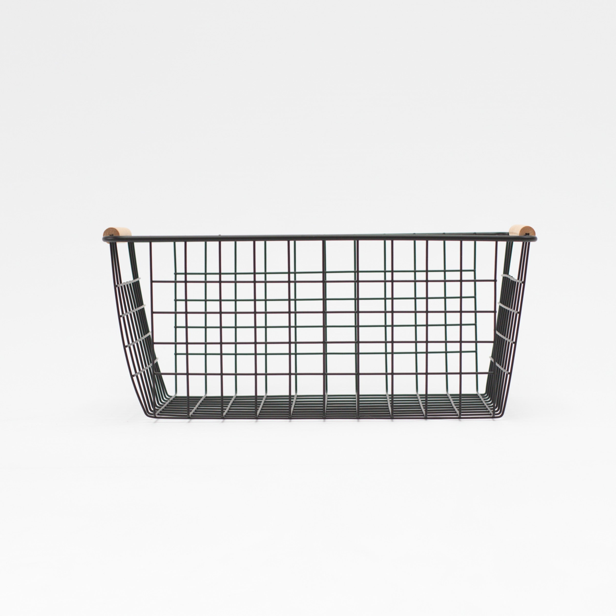Grid Metal Basket with Bamboo Handles - Little Crafts London
