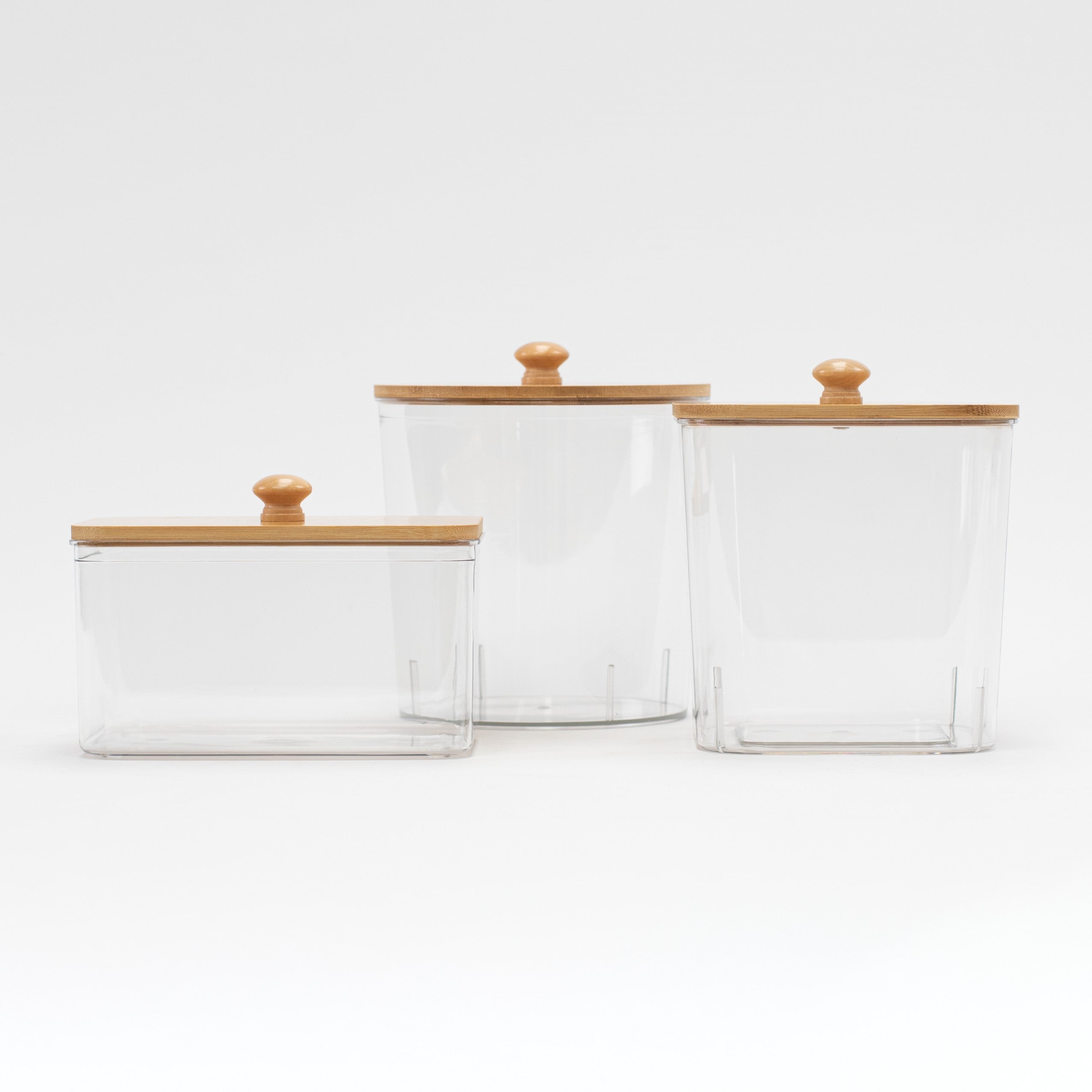 Set of 3 Plastic Laundry Set with Bamboo Lid - Little Crafts London