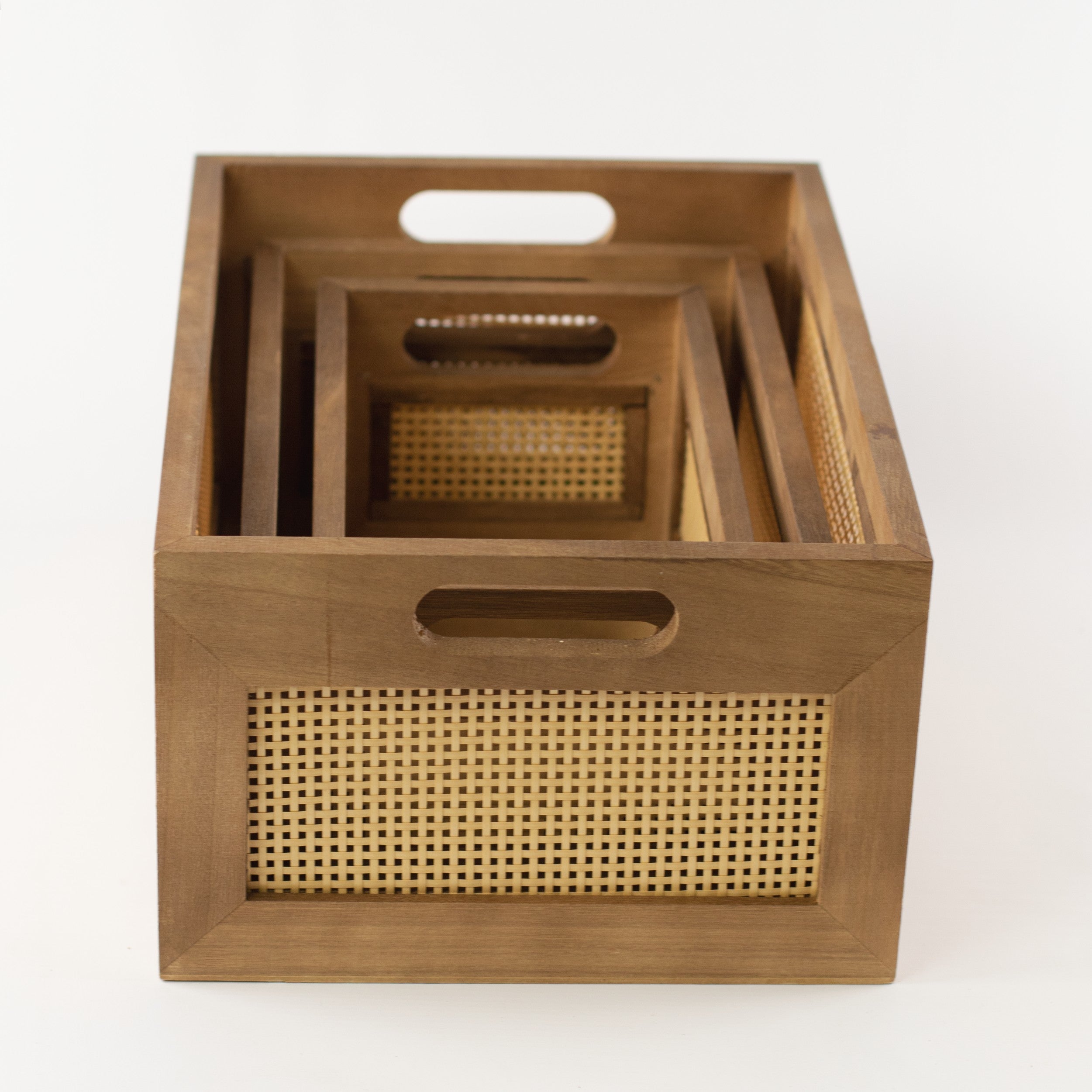 Dark Bamboo Woven Basket - Little Crafts London