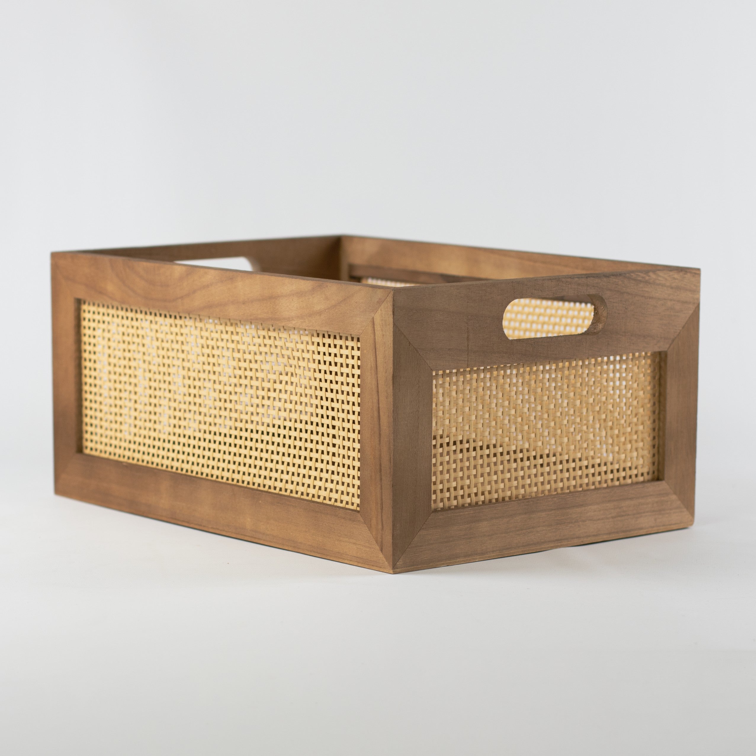 Dark Bamboo Woven Basket - Little Crafts London