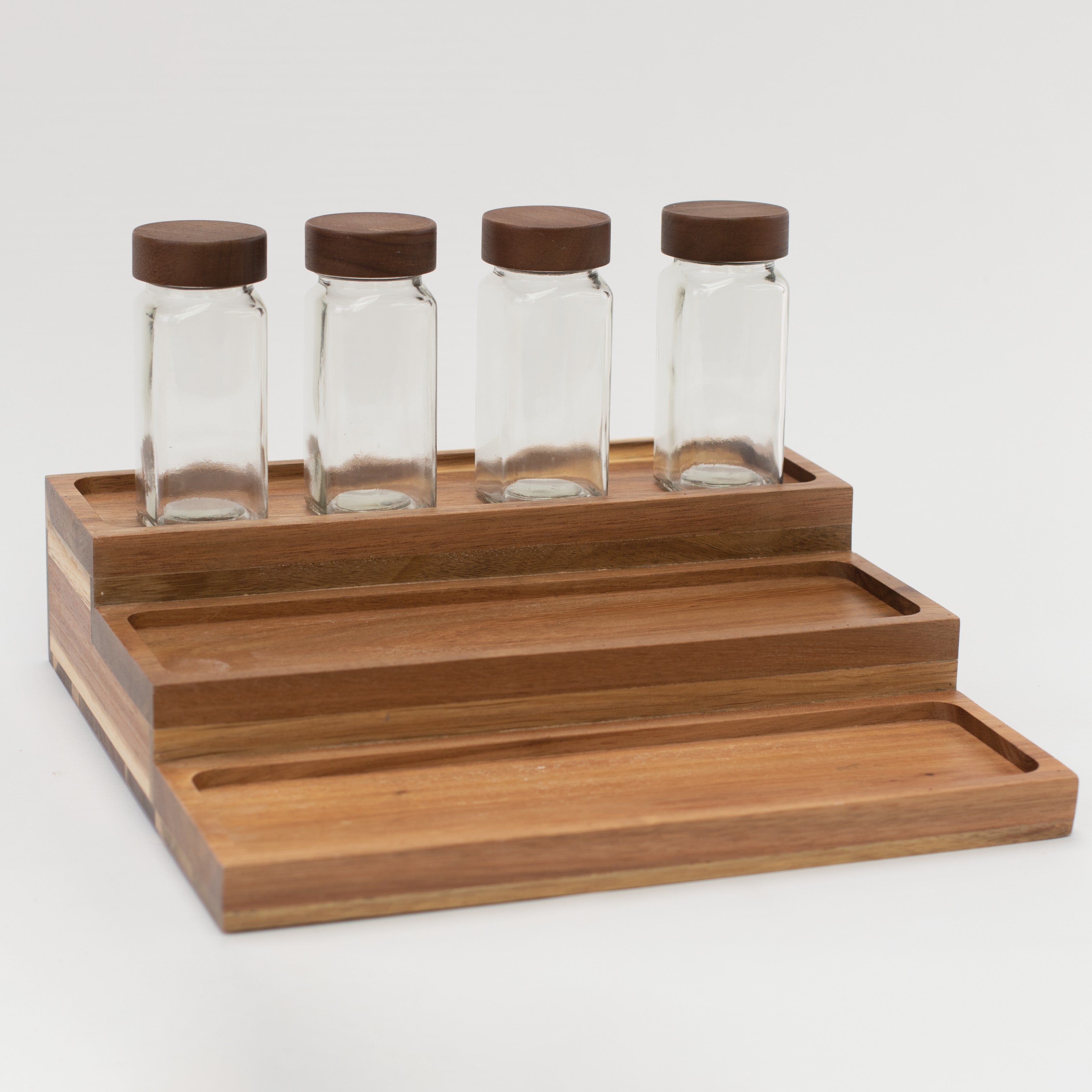 Imperfect Acacia Spice Rack Holder - Little Crafts London