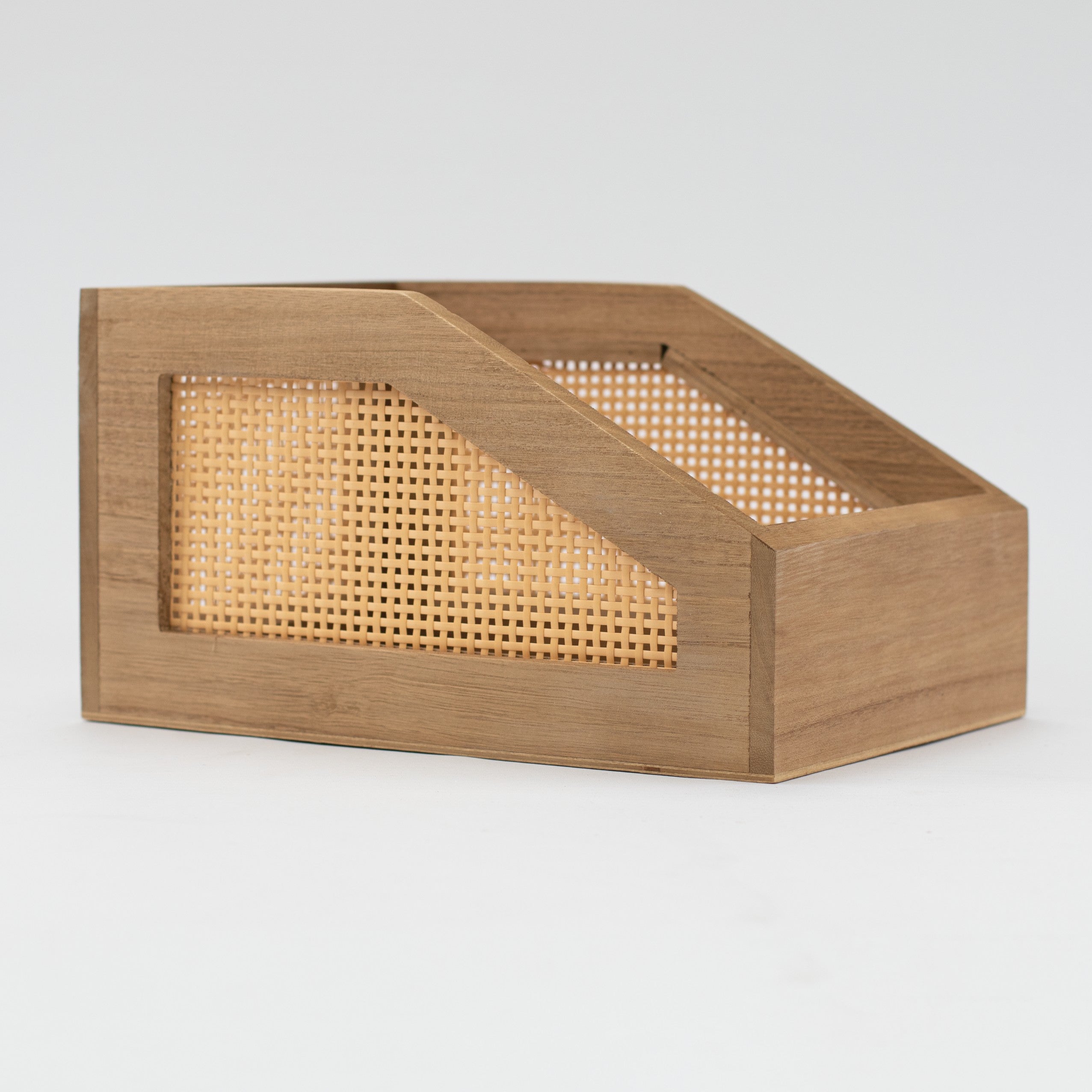 Dark Bamboo Woven Open Basket - Little Crafts London