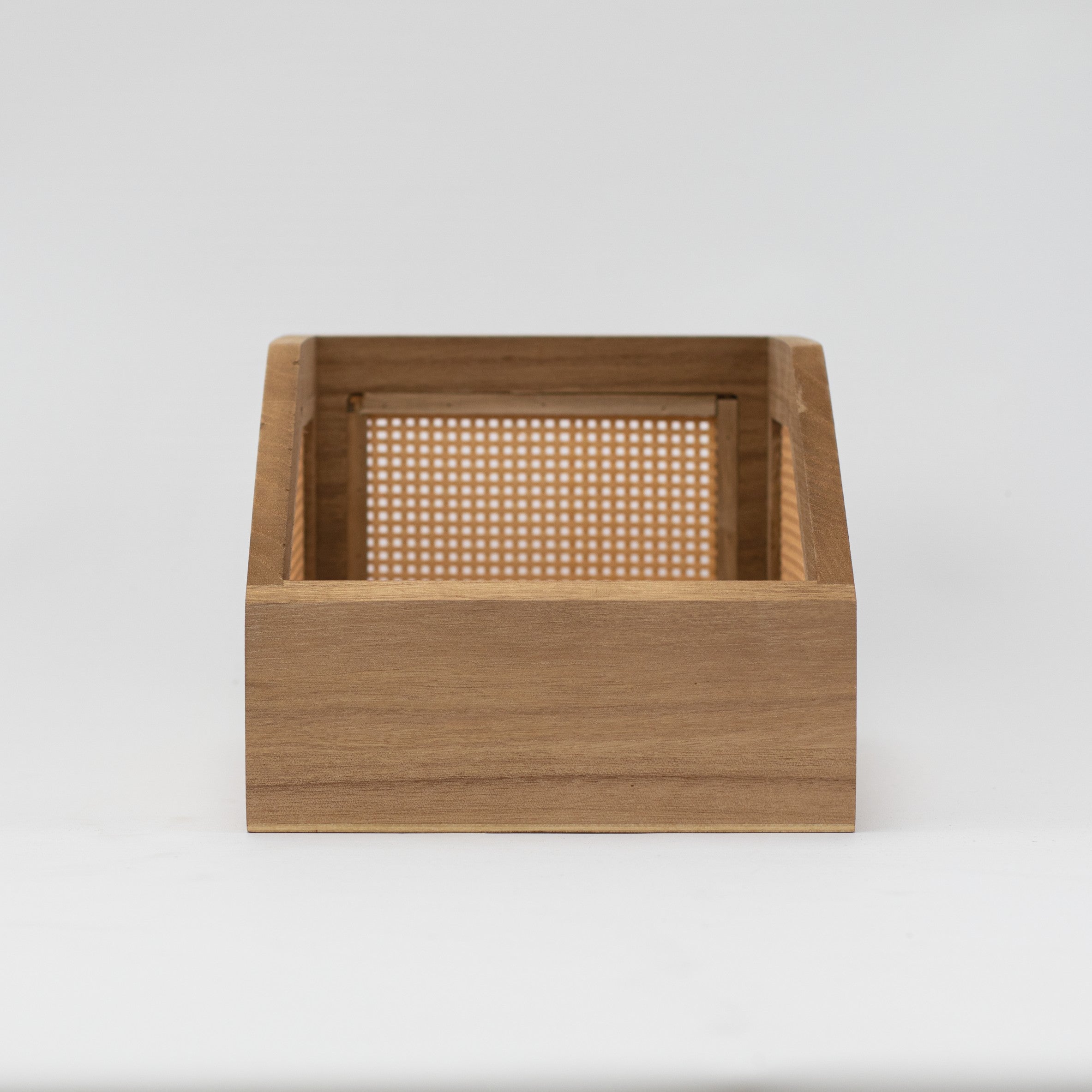 Dark Bamboo Woven Open Basket - Little Crafts London