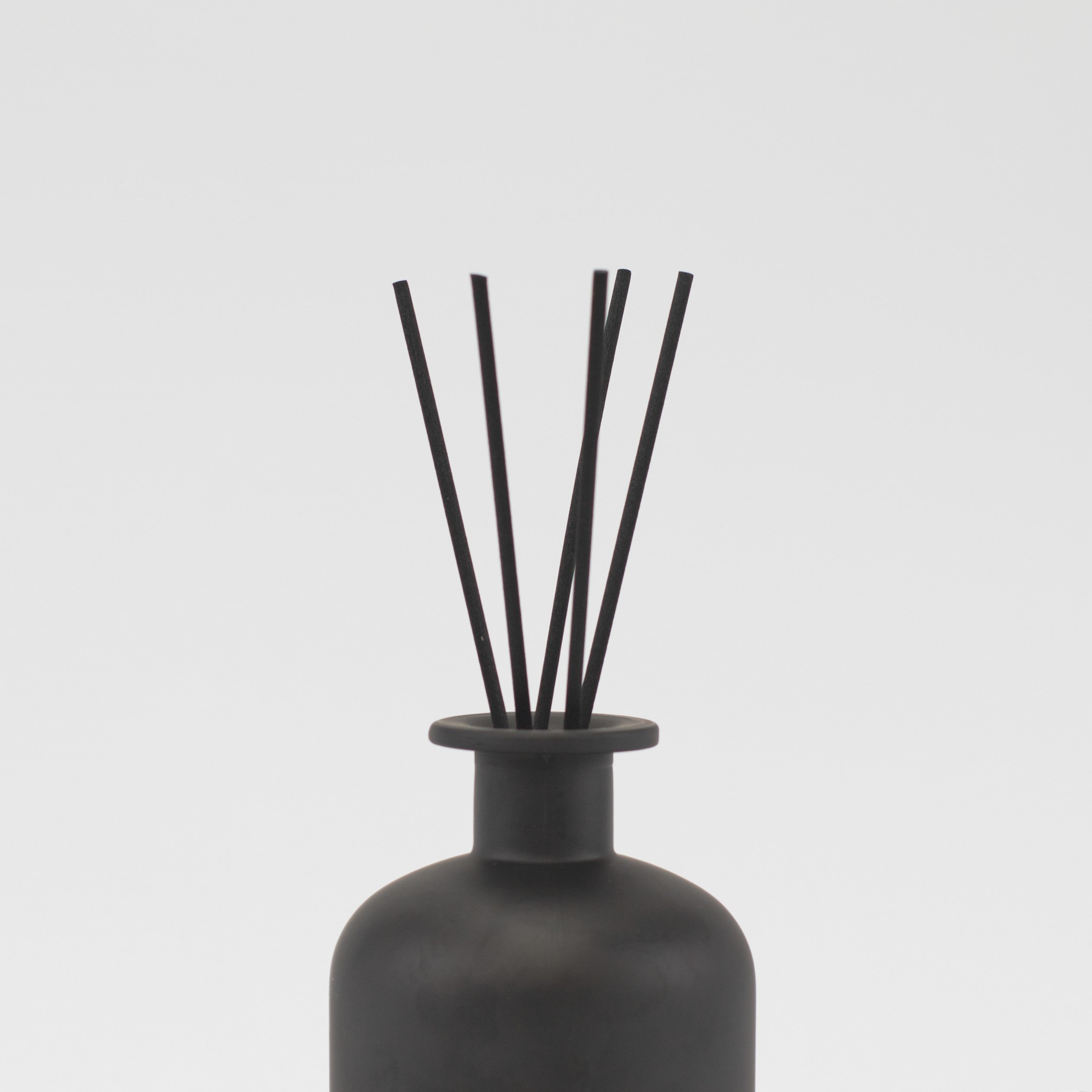 Matt Black Glass Diffuser Bottle with Reeds - 500 ML - Little Crafts London