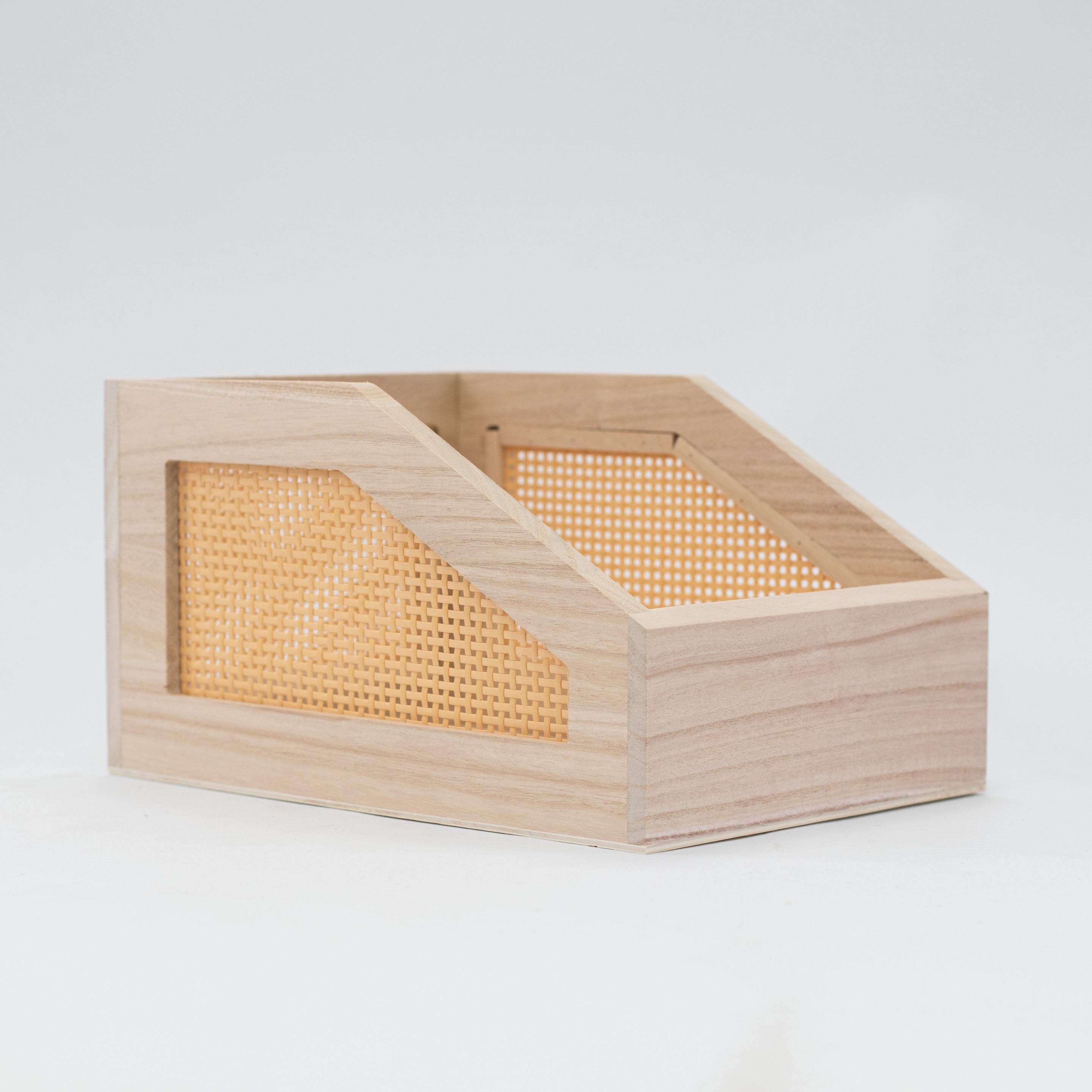 Light Bamboo Woven Open Basket - Little Crafts London