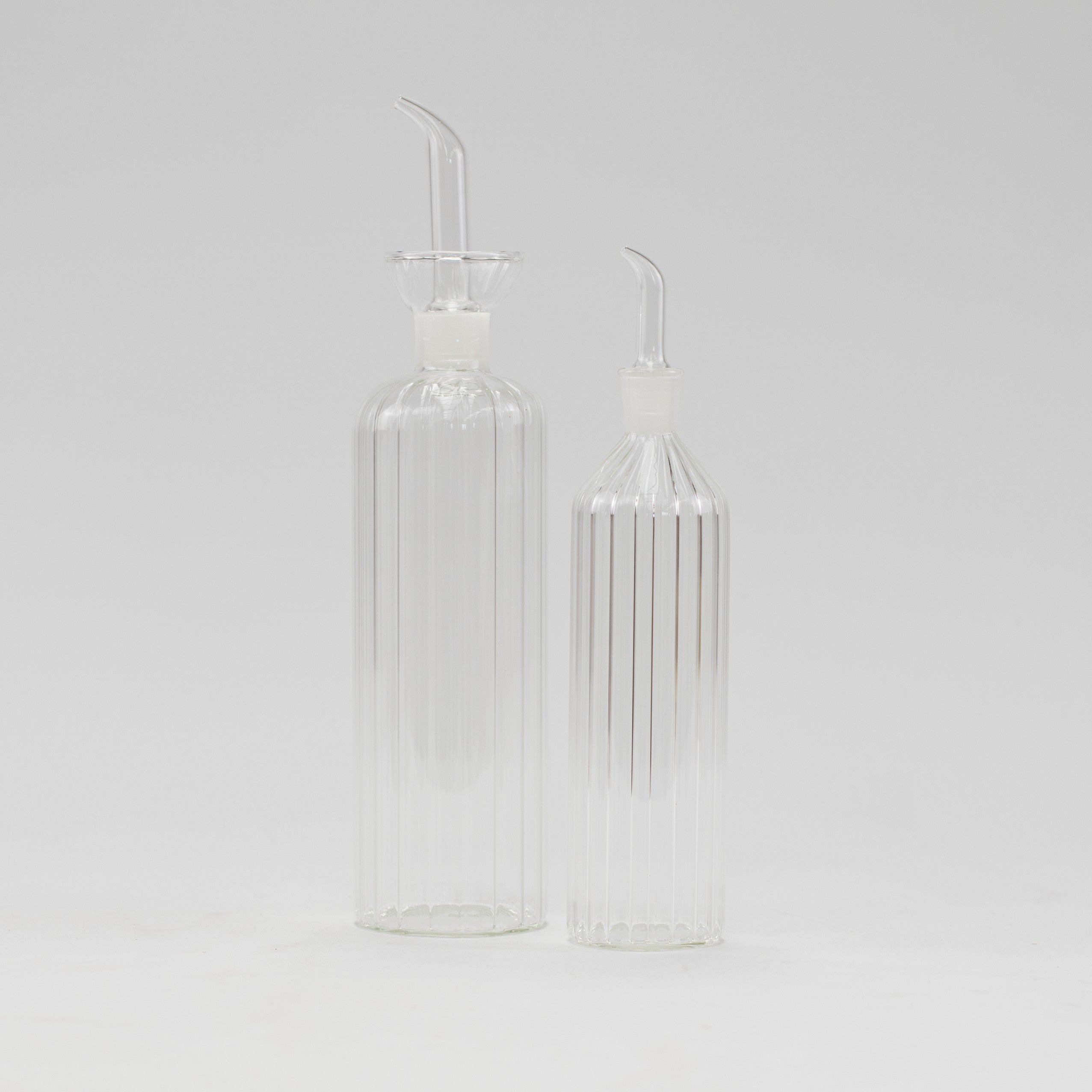 Ribbed Glass Glass Oil Cruet - Little Crafts London