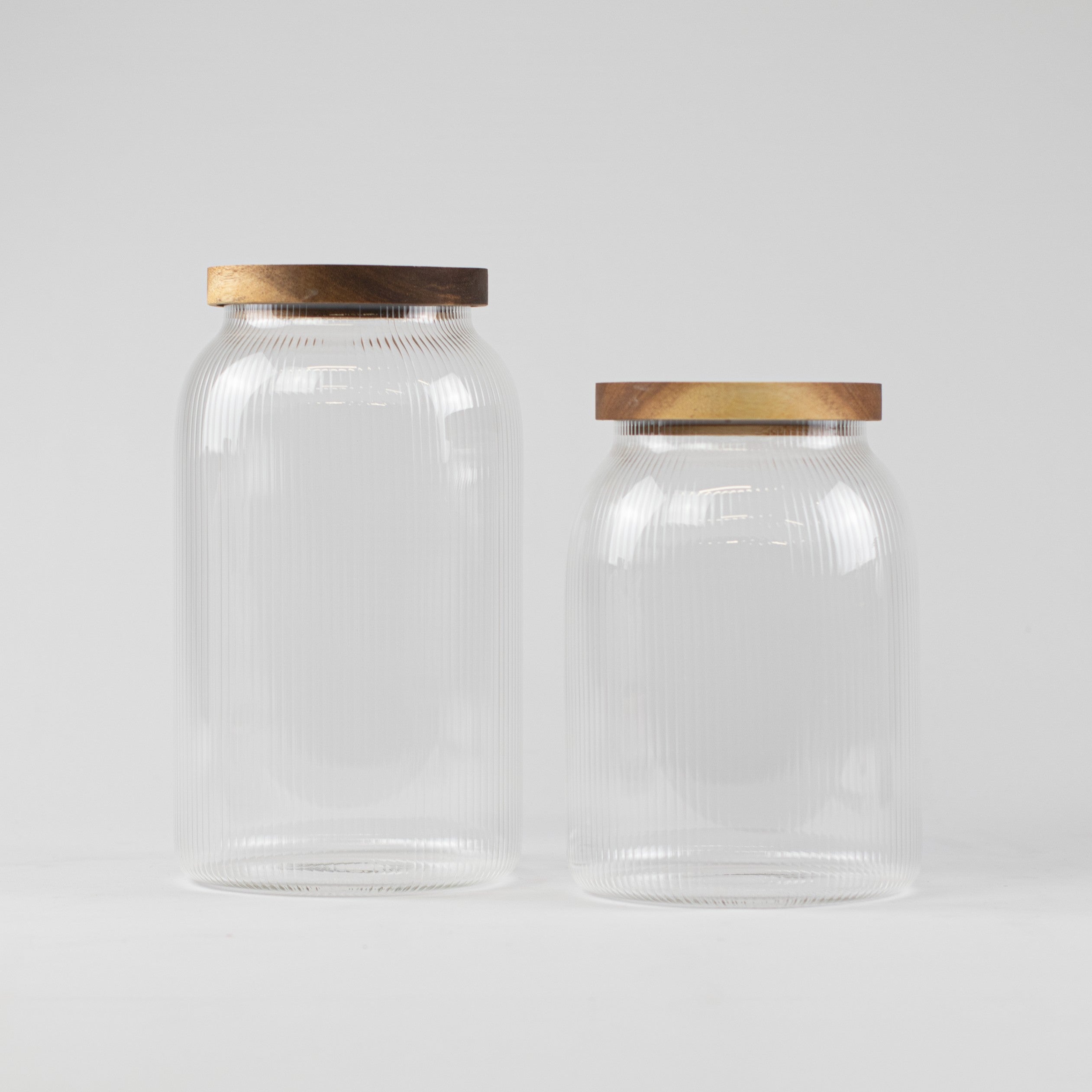 Ribbed Large Glass Pantry Jars - Little Crafts London