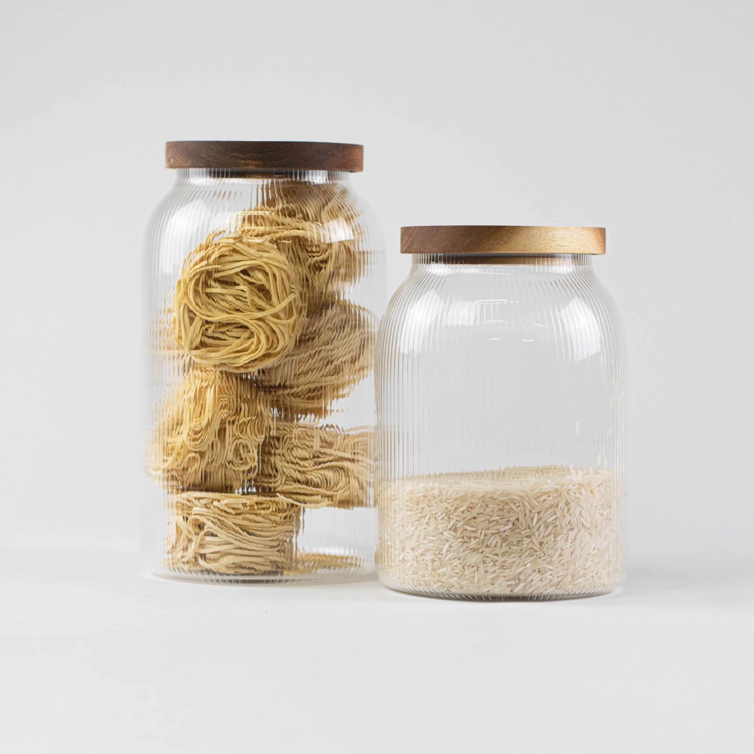 Ribbed Large Glass Pantry Jars - Little Crafts London