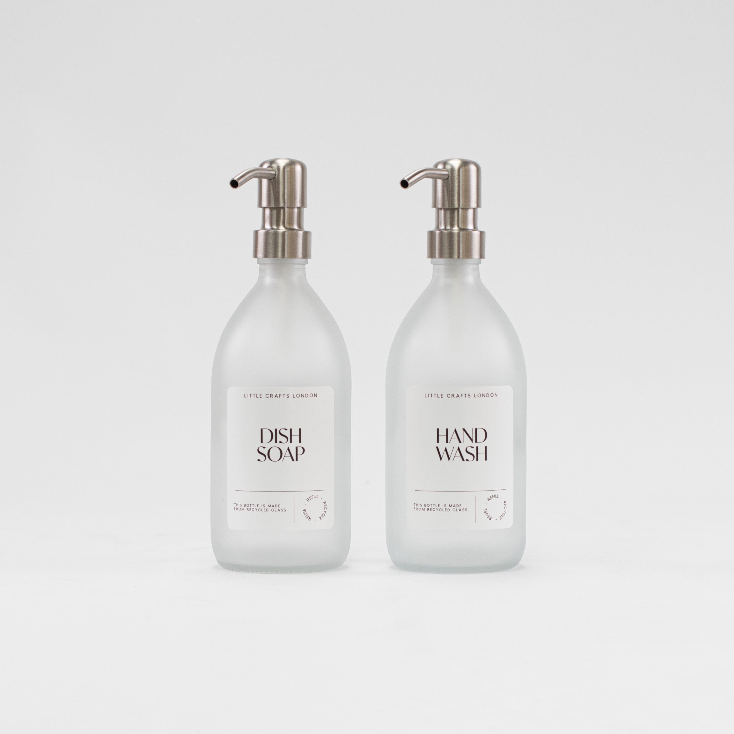 Frosted Clear Soap Dispenser 500 ML - Little Crafts London