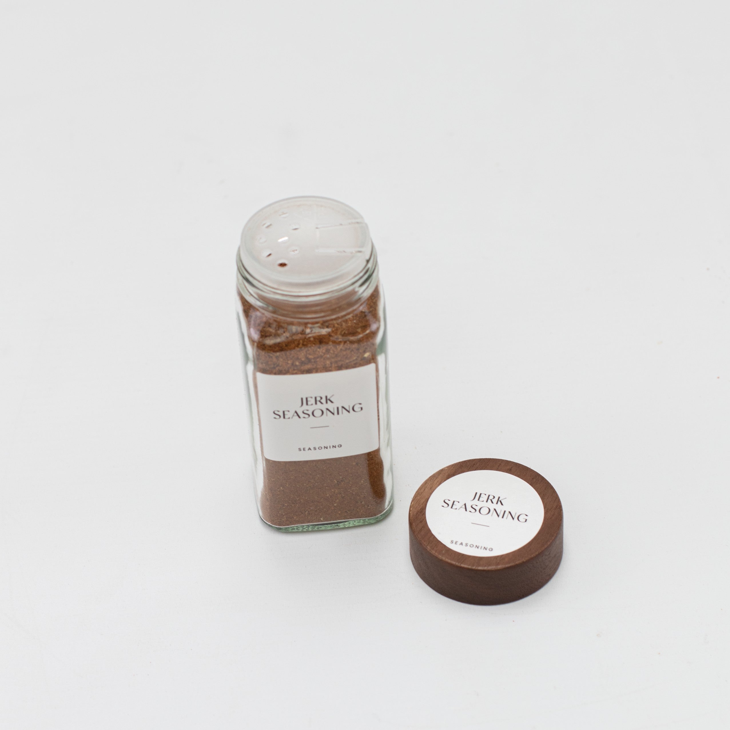 Set of 12 120ML Glass Spice Jar with Acacia Lid - Little Crafts London