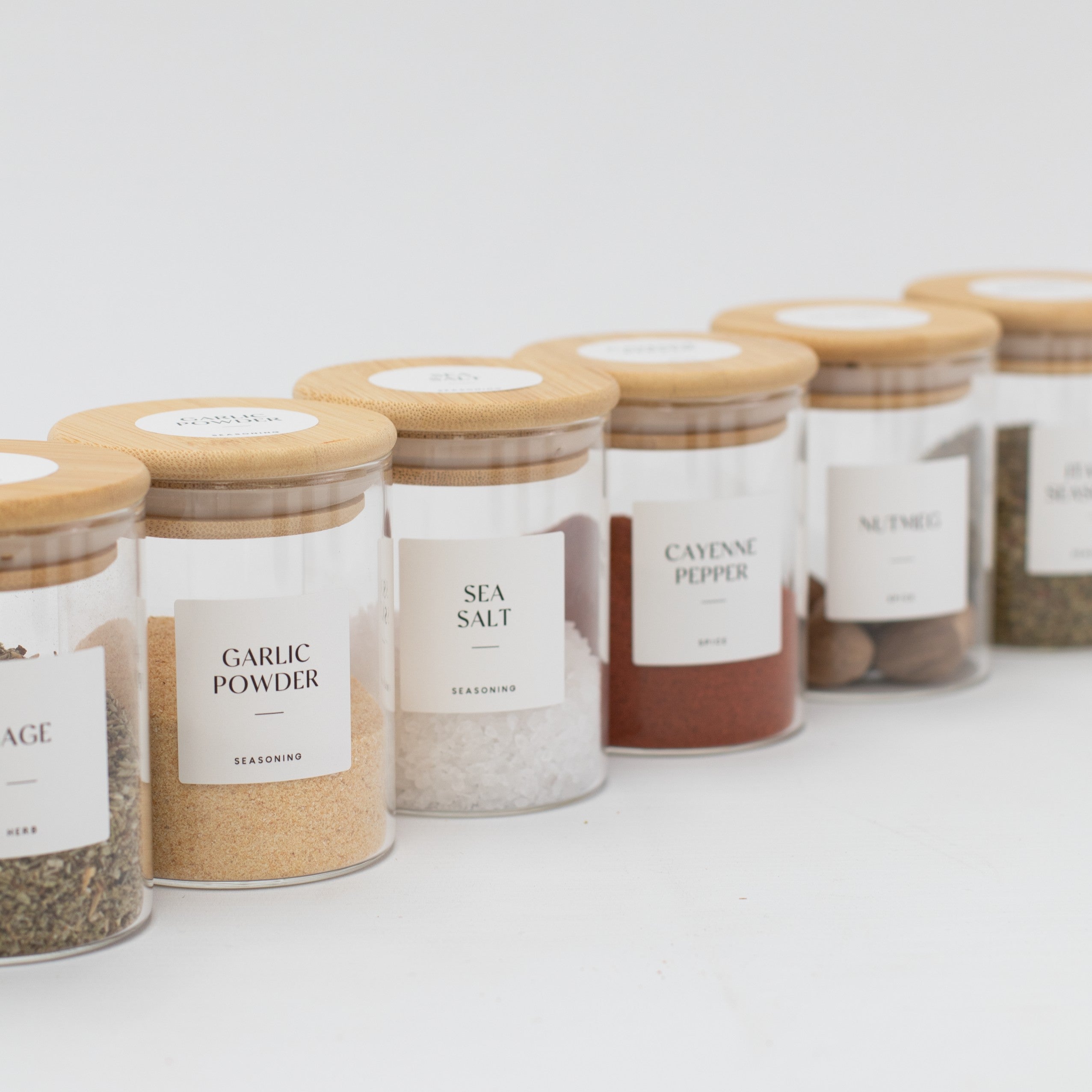 Glass Spice Jar with Bamboo Lid 200ml Small - Little Crafts London