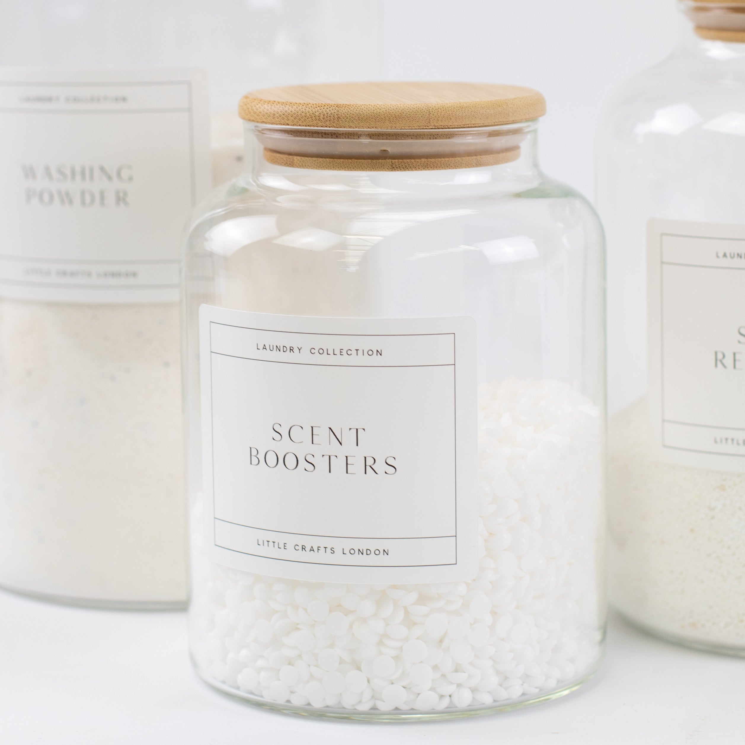 Set of 3 Bamboo Large Laundry Jars