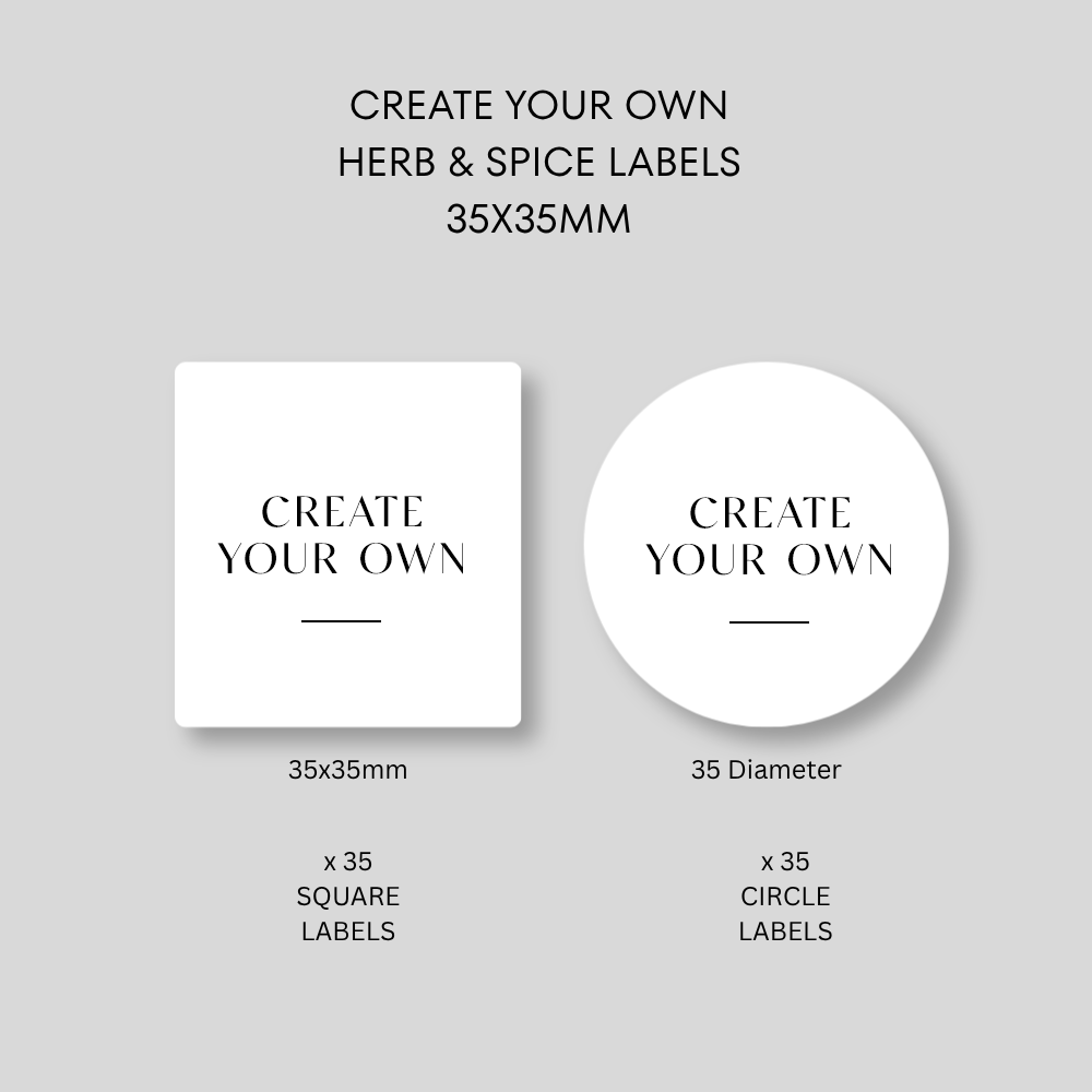 Create Your Own Herbs & Spice Labels 35mm x 35mm