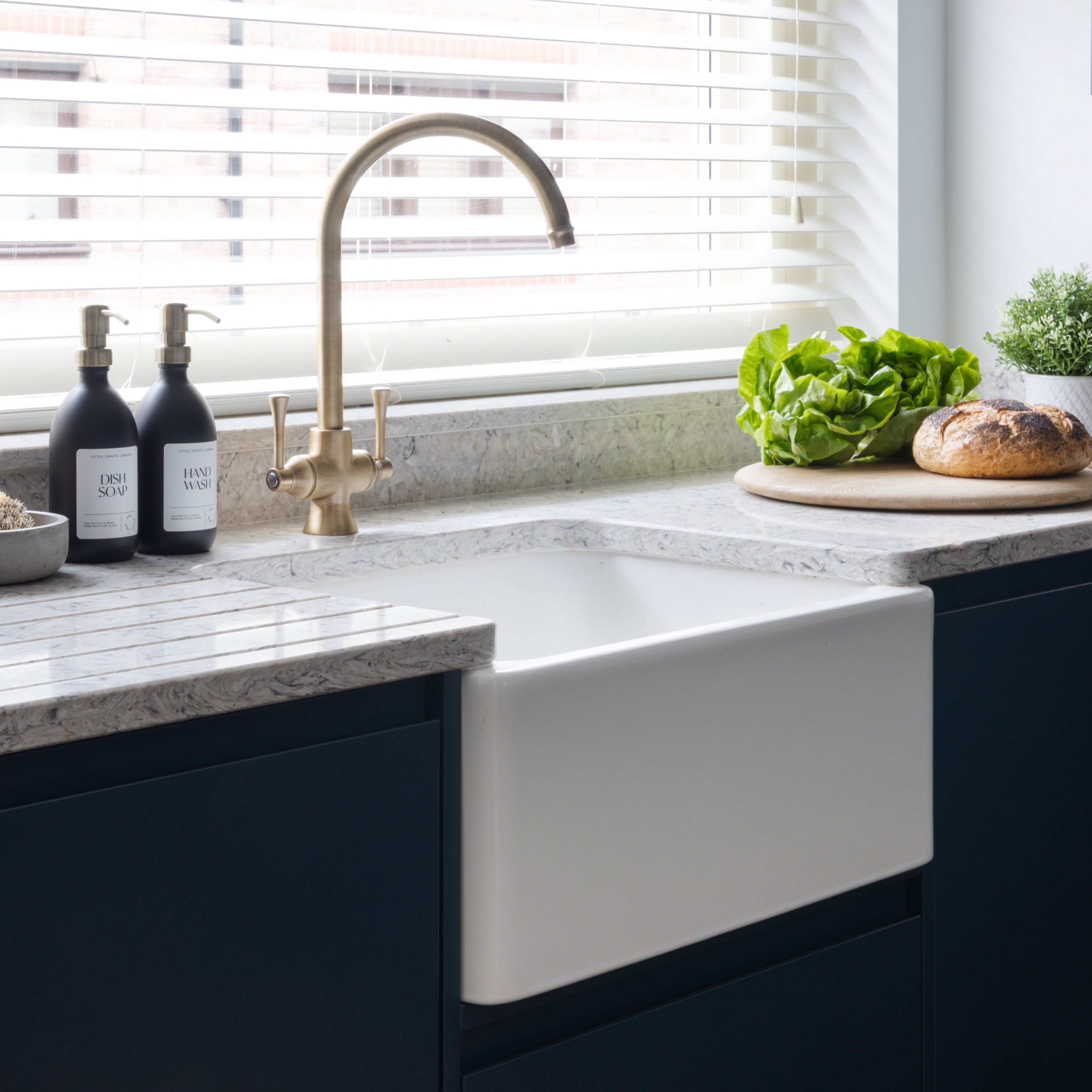 Matt Black 500ml Glass Bottle with Stainless Steel Pump - Little Crafts London