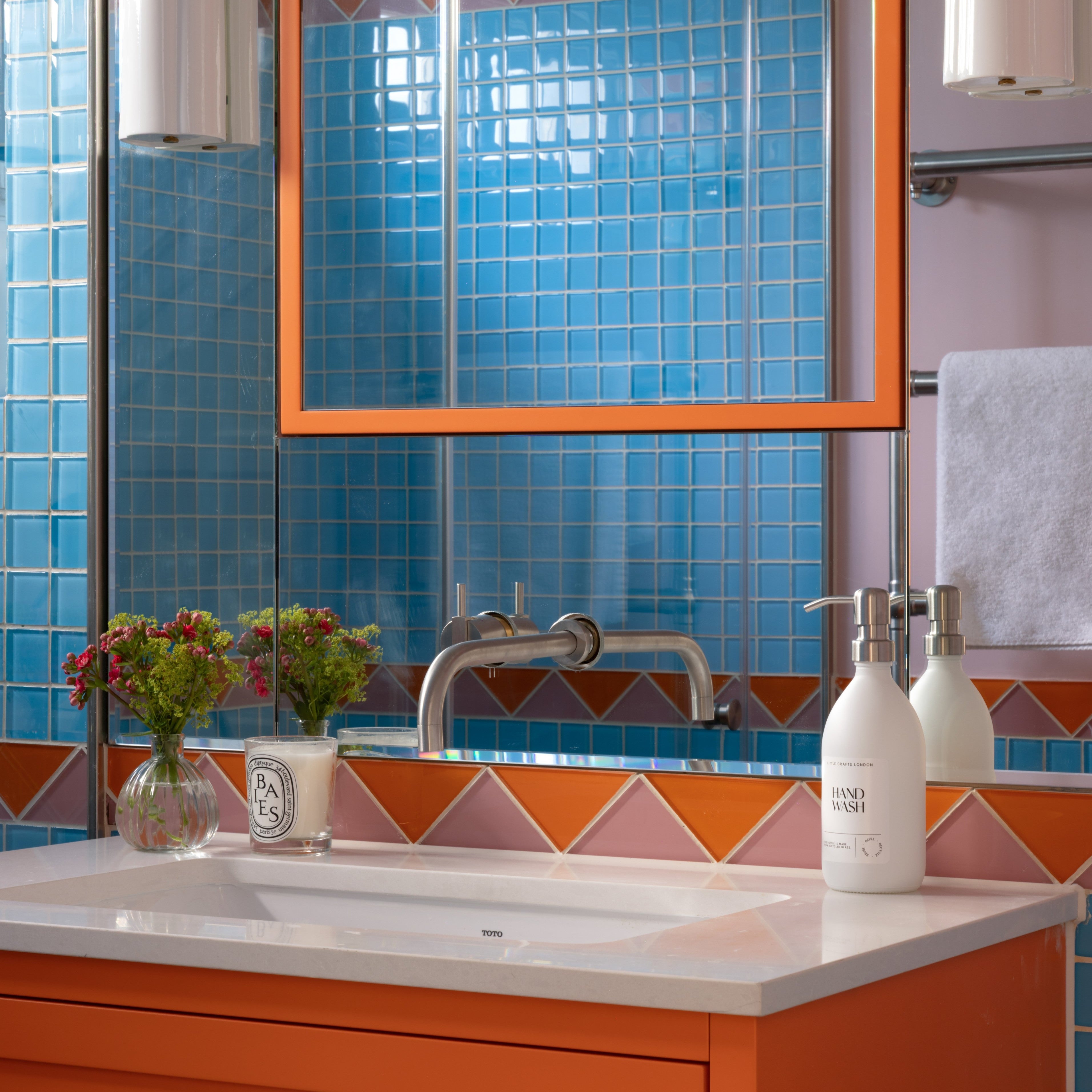 Milky White 500ml Glass Bottle with Stainless Steel Pump - Little Crafts London