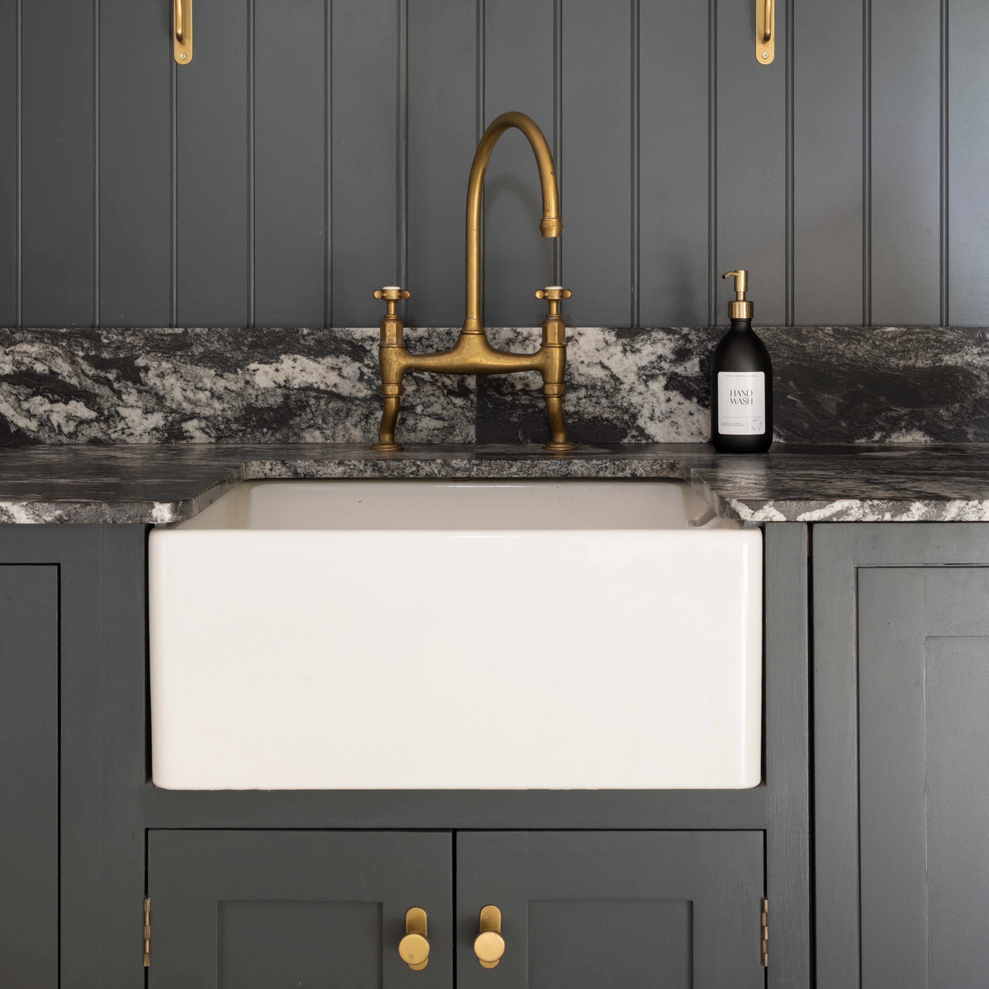 Matt Black 500ml Glass Bottle with Stainless Steel Pump - Little Crafts London