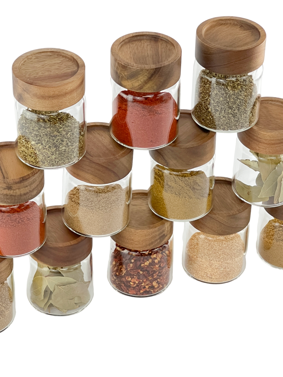 Acacia Wood Spice Jar 180 ML - Little Crafts London