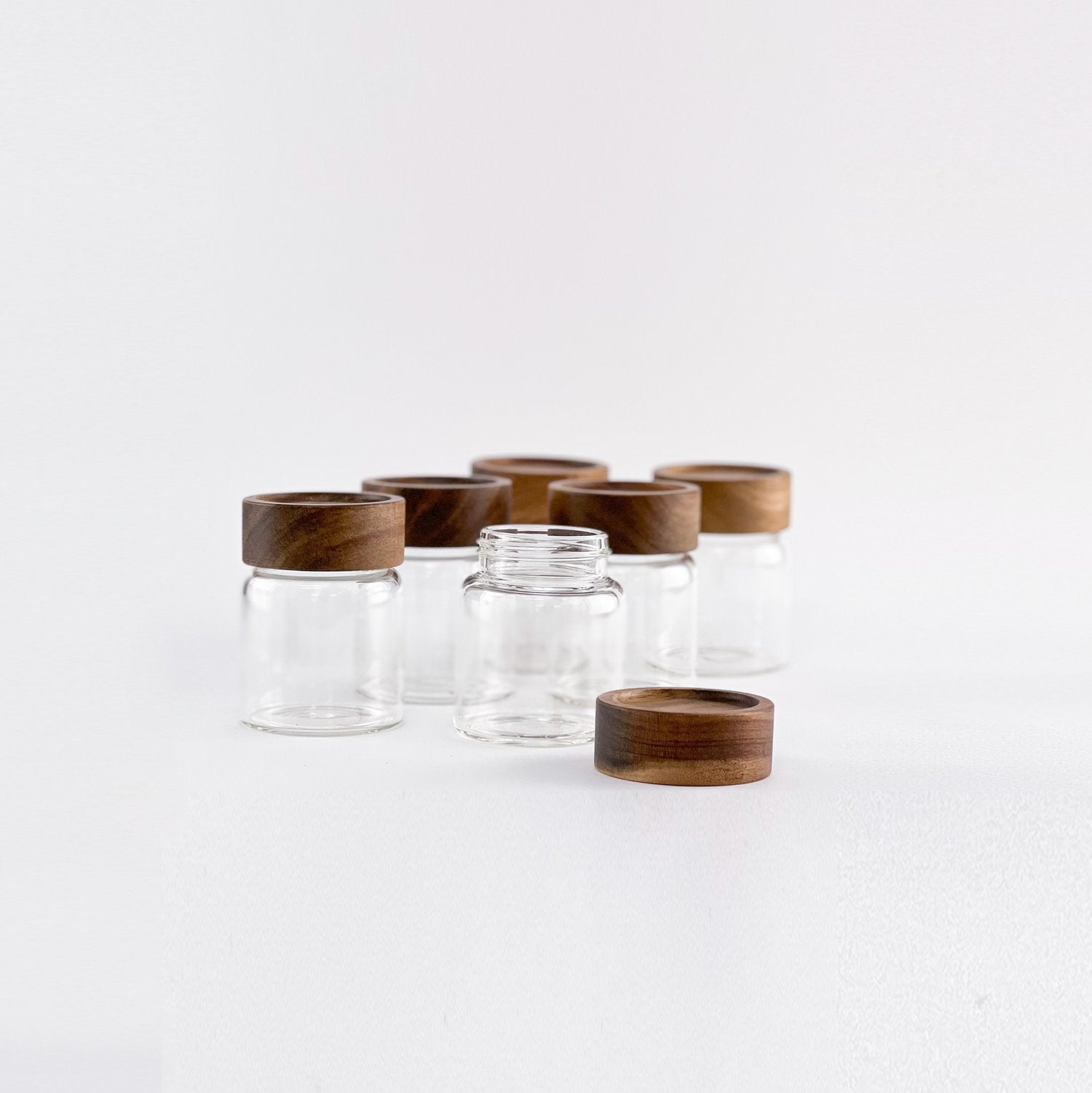 Acacia Wood Spice Jar 180 ML - Little Crafts London