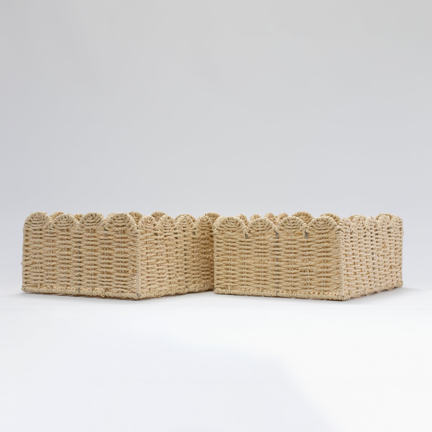 Scalloped Woven Rope Basket - Little Crafts London