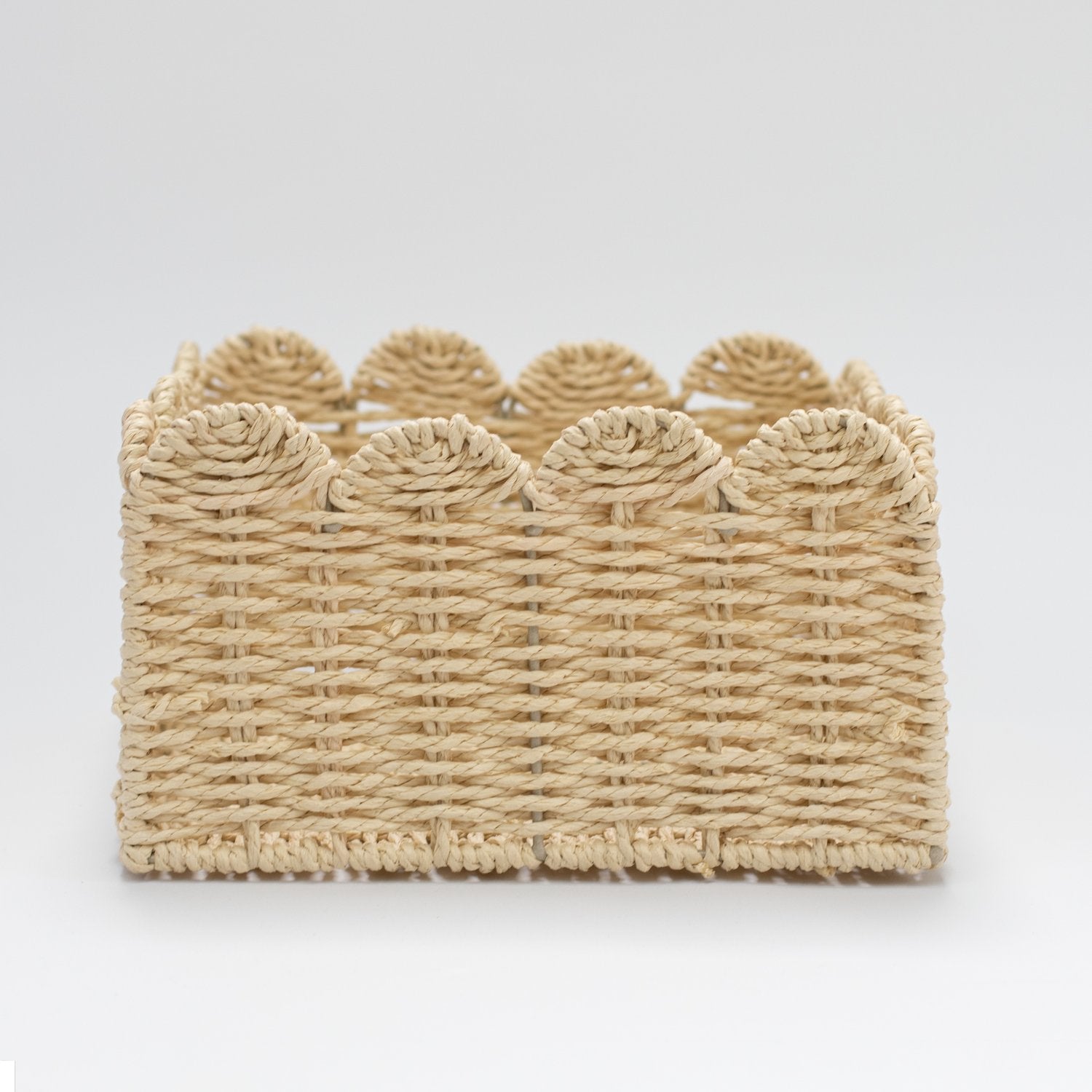 Scalloped Woven Rope Basket - Little Crafts London