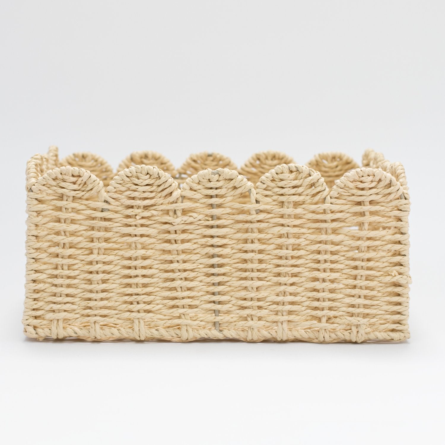 Scalloped Woven Rope Basket - Little Crafts London