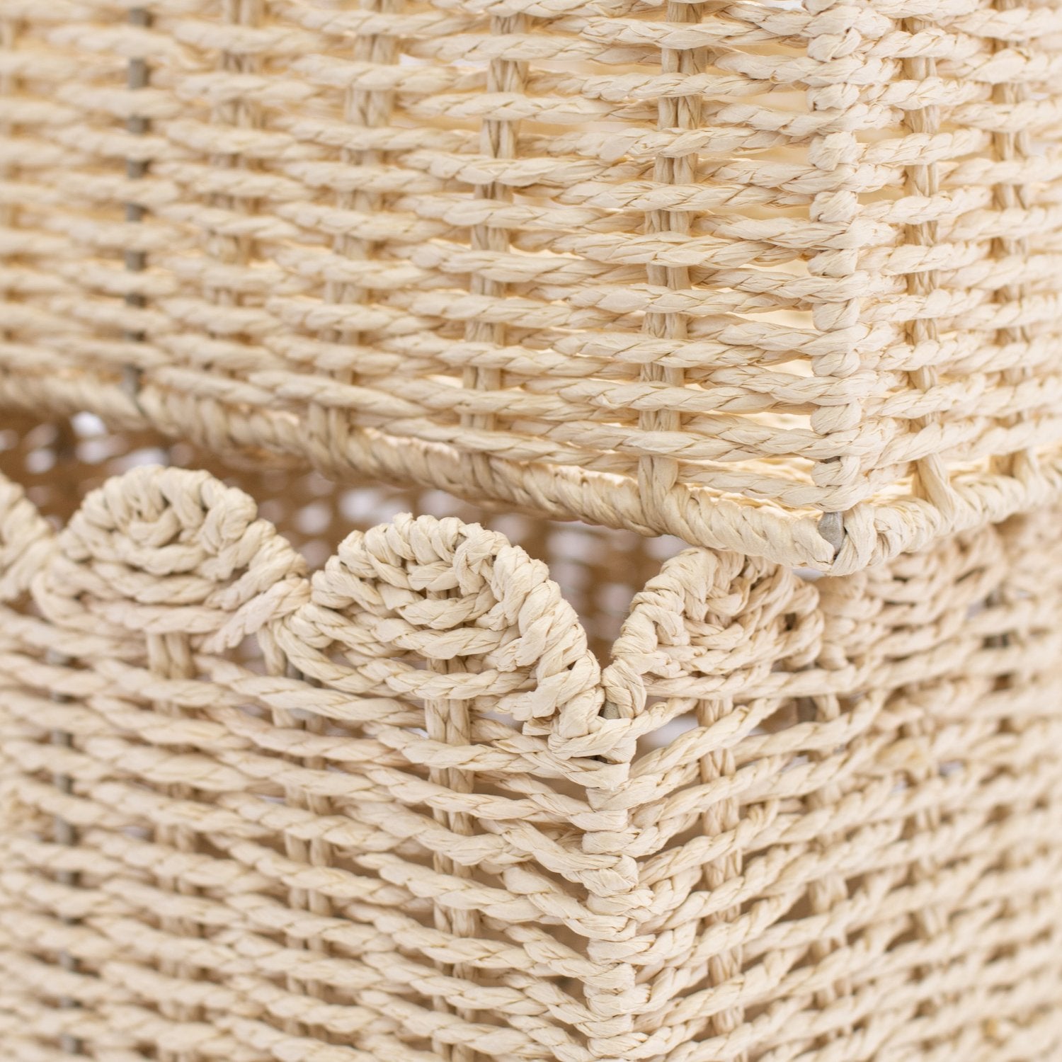 Scalloped Woven Rope Basket - Little Crafts London