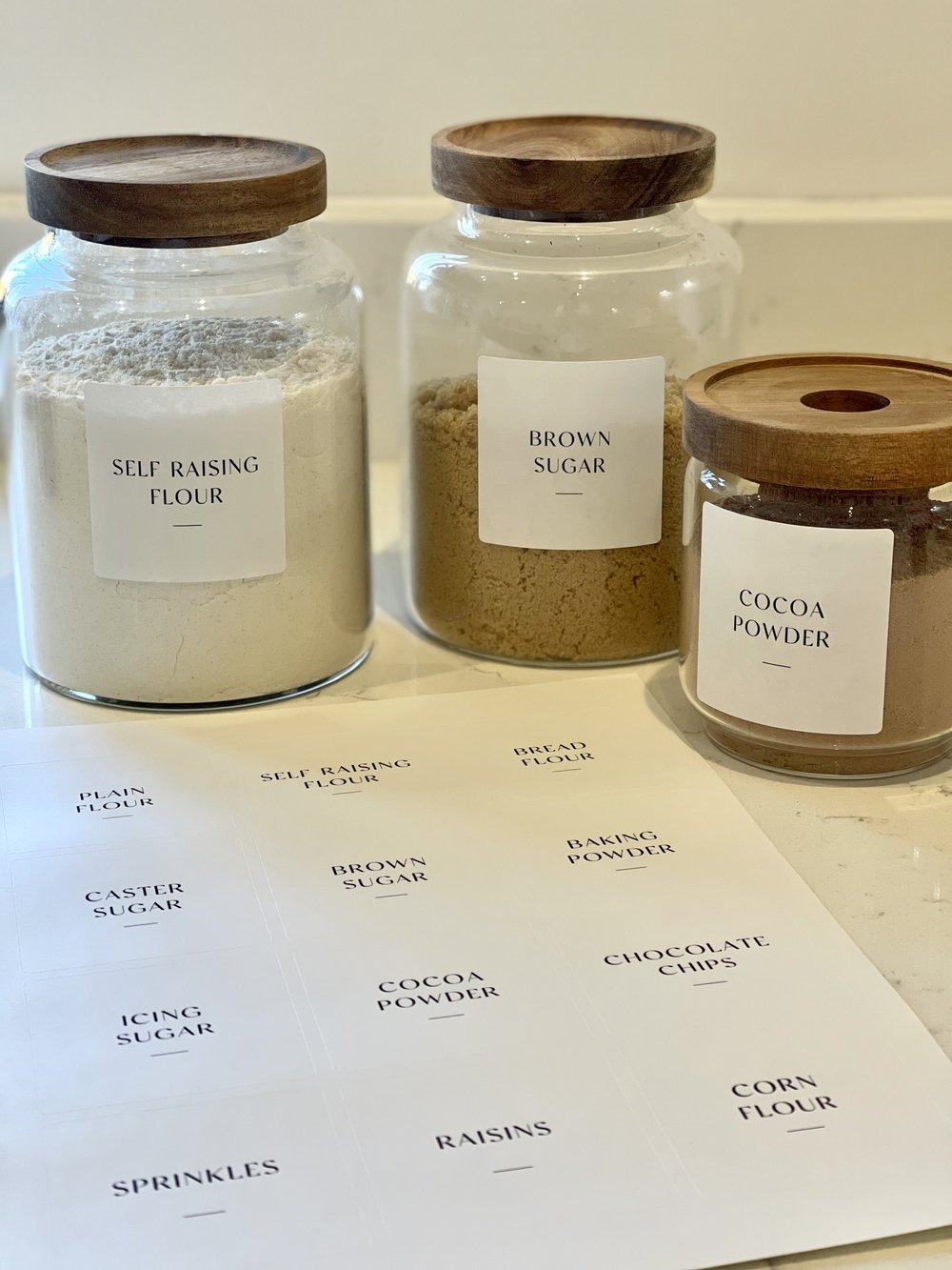 Create your own labels! Classic Personalised White Pantry Labels 6 CM x 6 CM - Little Crafts London