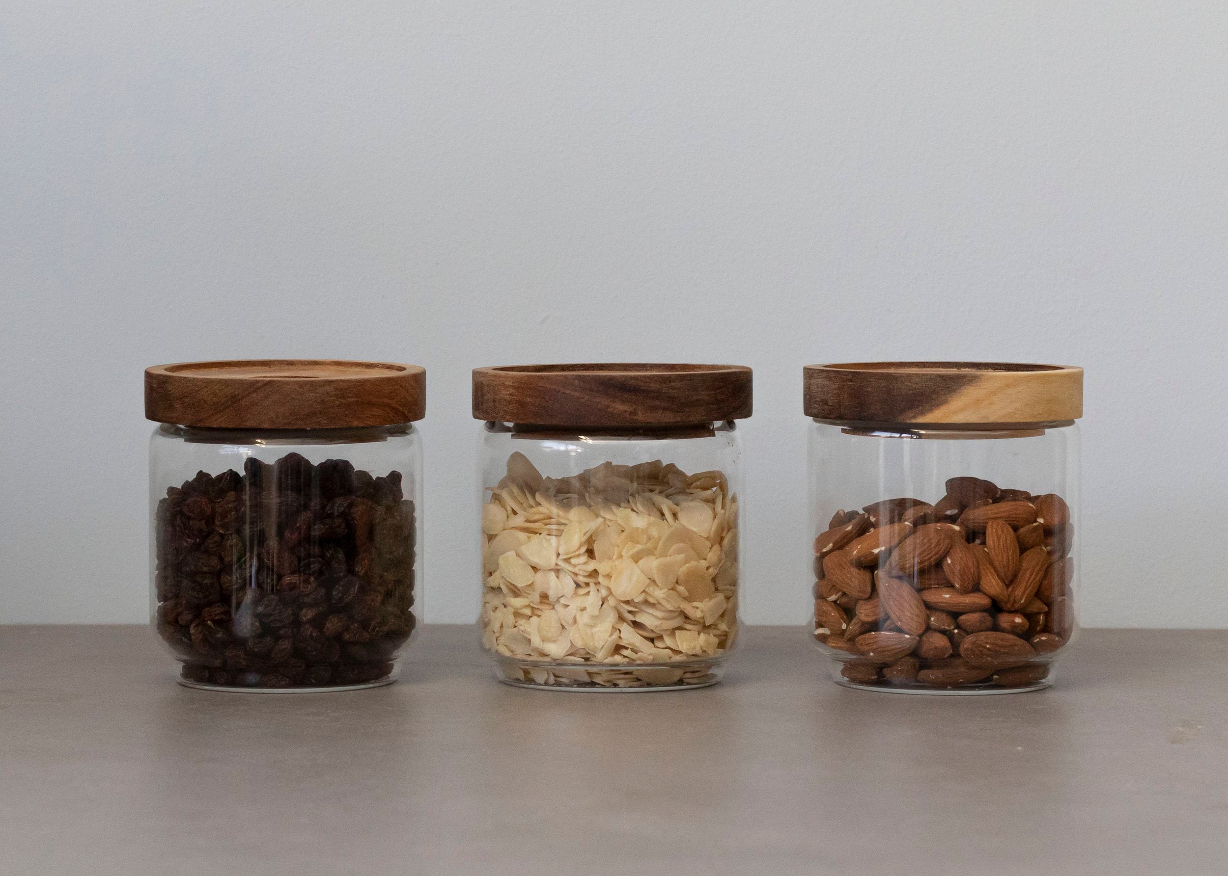 Glass Acacia Pantry Jars - Little Crafts London