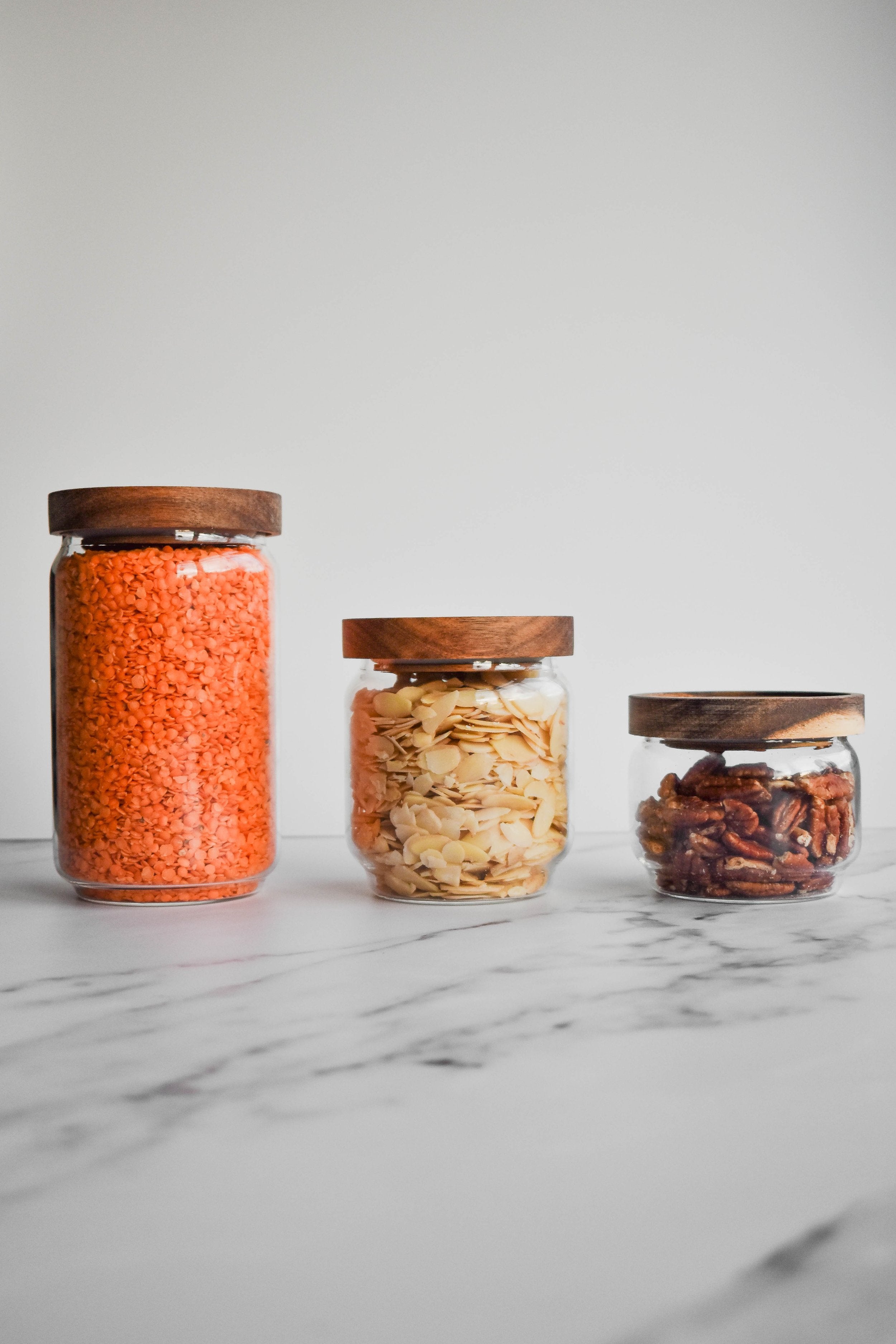 Glass Acacia Pantry Jars - Little Crafts London