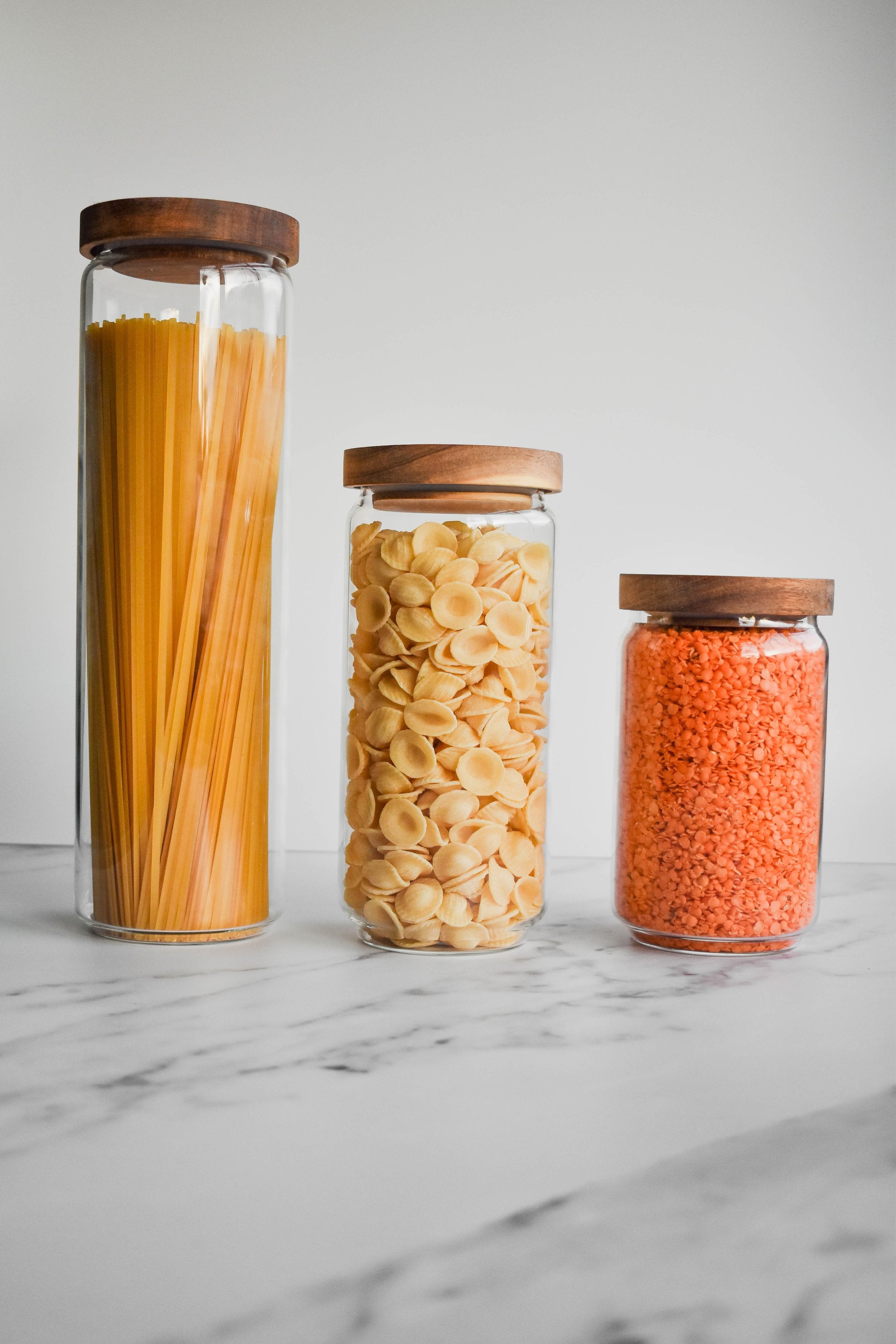 Glass Acacia Pantry Jars - Little Crafts London