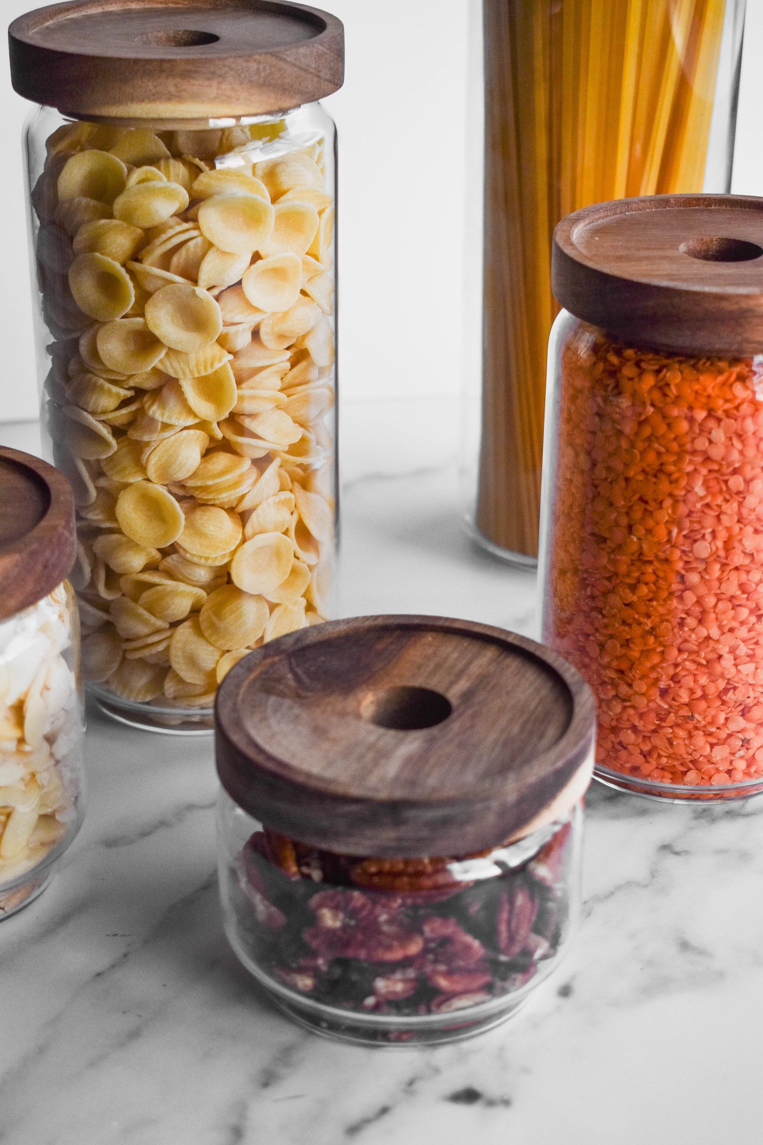 Glass Acacia Pantry Jars - Little Crafts London