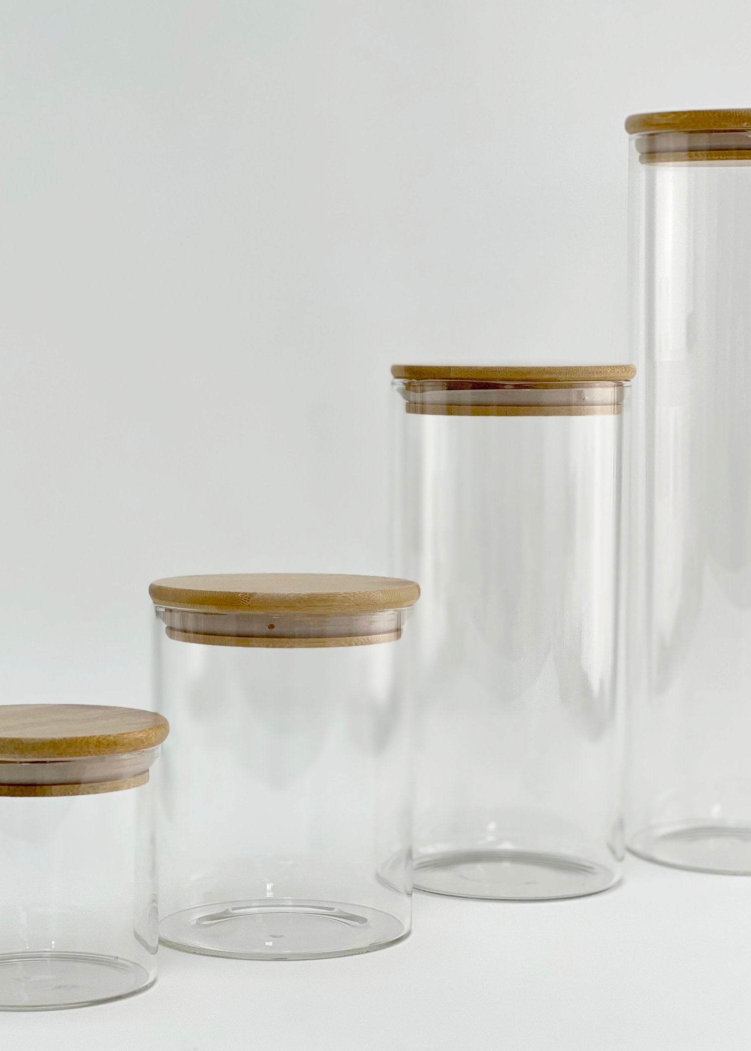 Glass Bamboo Pantry Jars - Little Crafts London