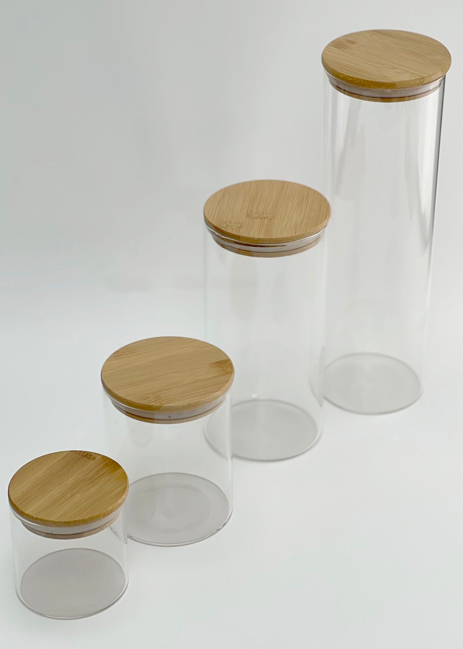 Glass Bamboo Pantry Jars - Little Crafts London