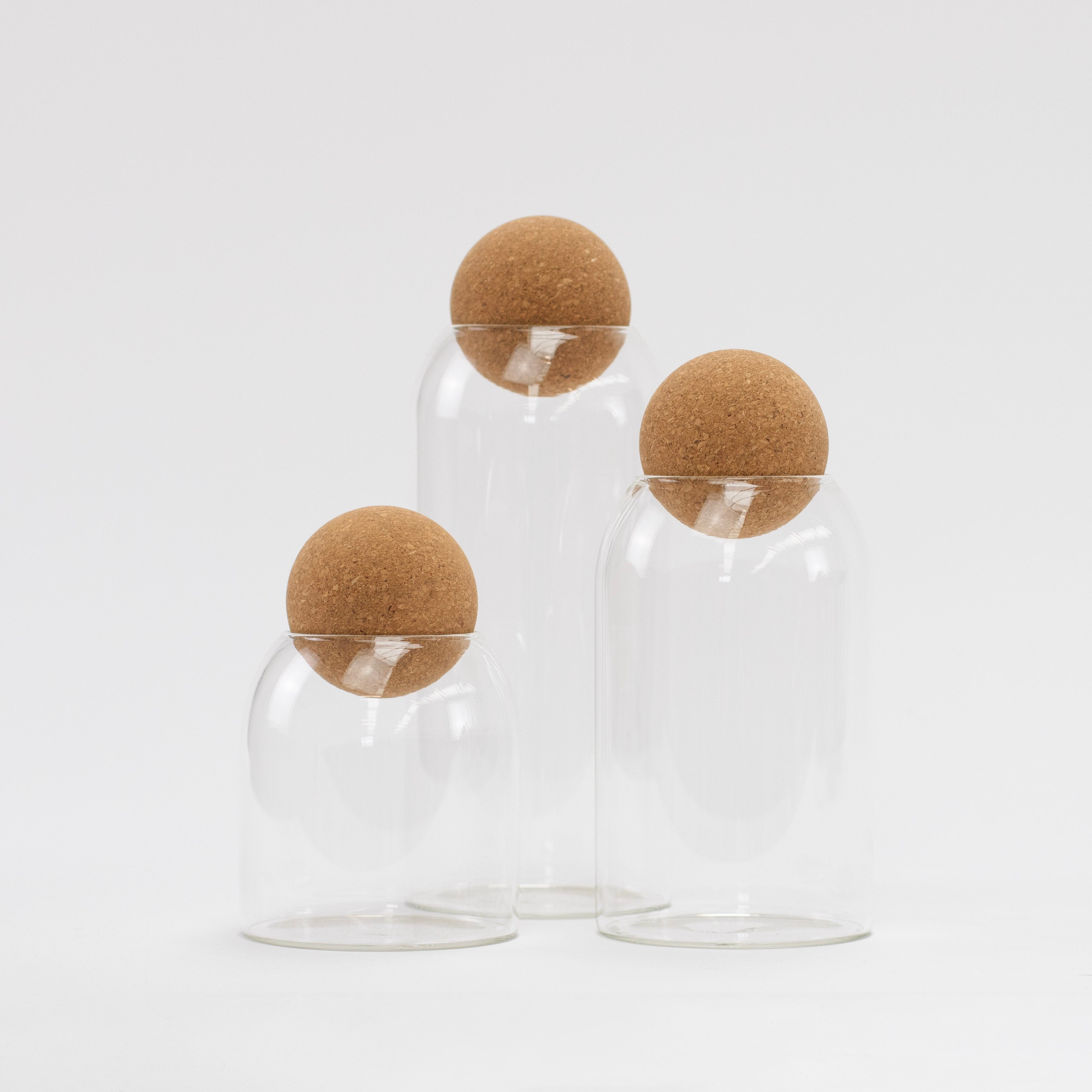 Glass Cork Ball Jar (Multiple Sizes) - Little Crafts London