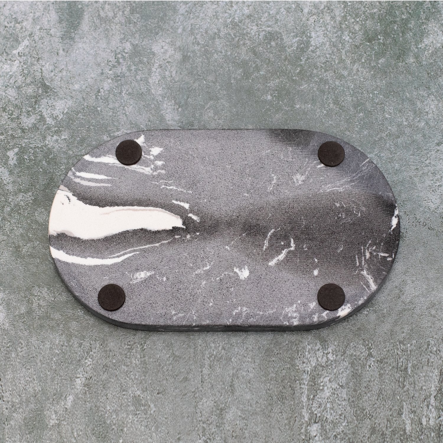 Black Marble Oval Tray - Little Crafts London