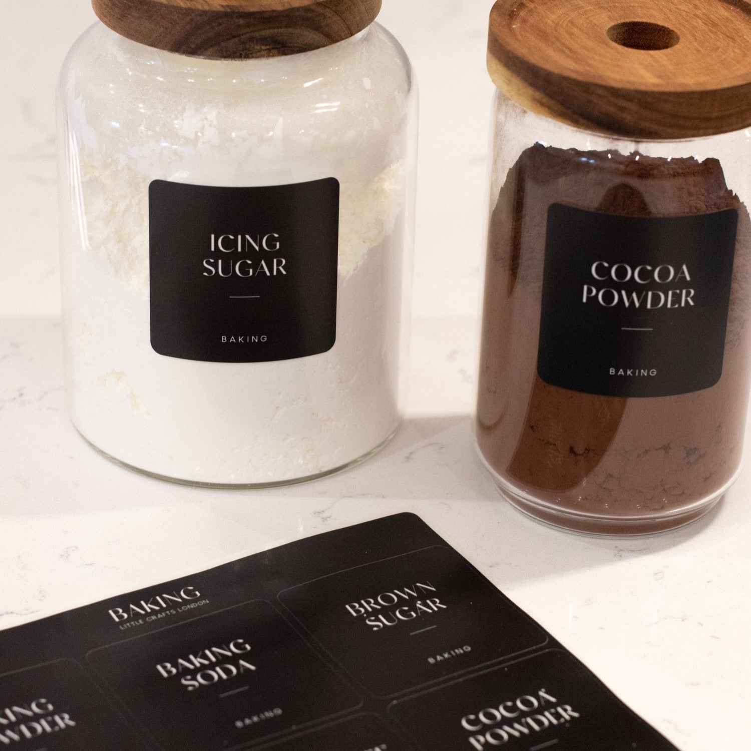 Black Waterproof Baking Labels 6 CM x 6 CM (12 Labels) - Little Crafts London