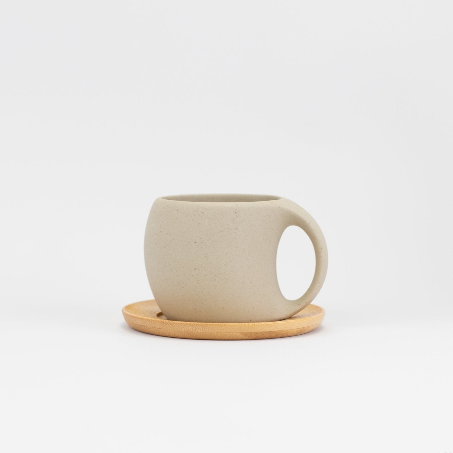 Ceramic Cup with wooden coaster 300 ML - Little Crafts London