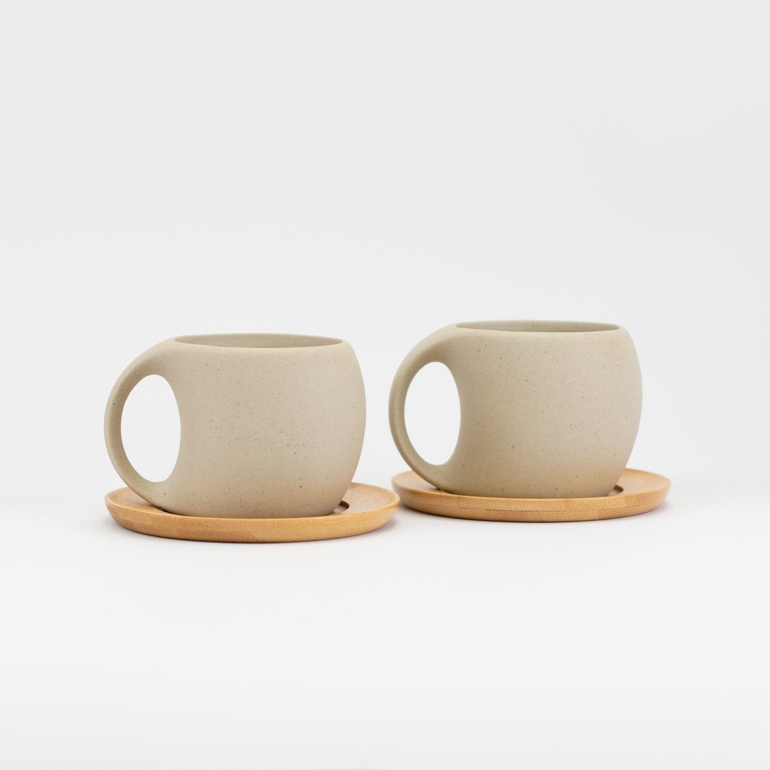 Ceramic Cup with wooden coaster 300 ML - Little Crafts London