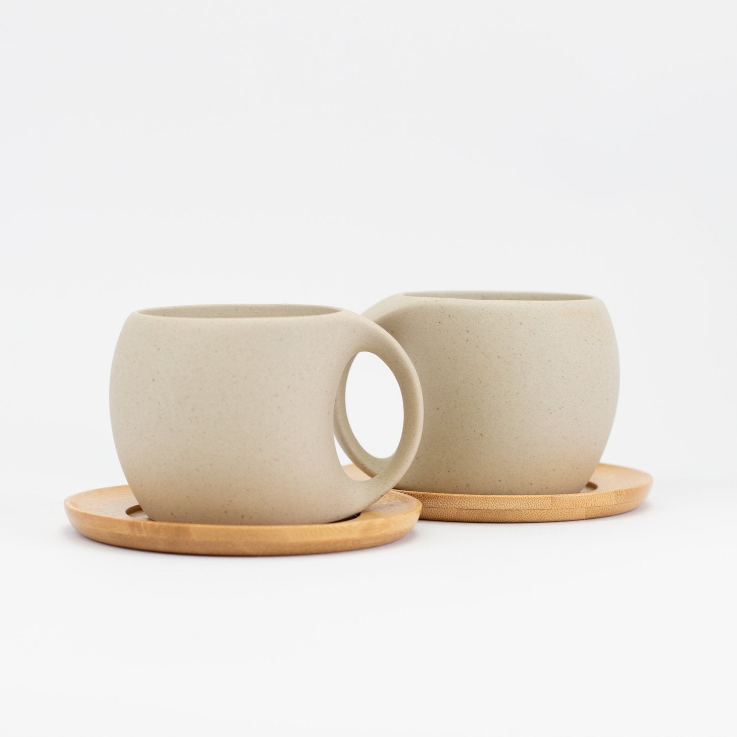 Ceramic Cup with wooden coaster 300 ML - Little Crafts London