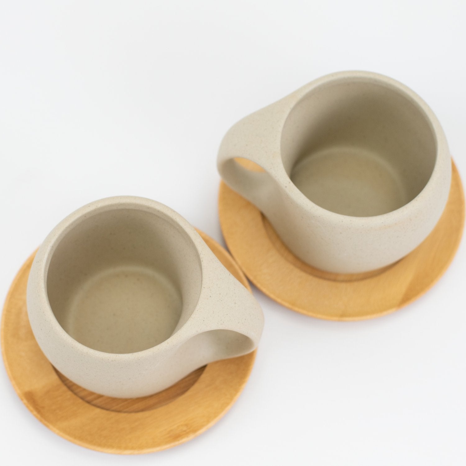 Ceramic Cup with wooden coaster 300 ML - Little Crafts London