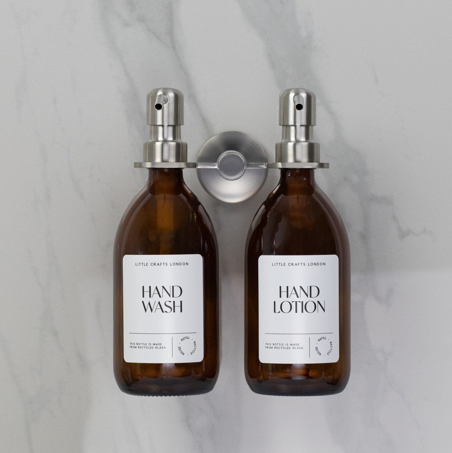 Double Soap Dispenser Mounted Holder - Little Crafts London