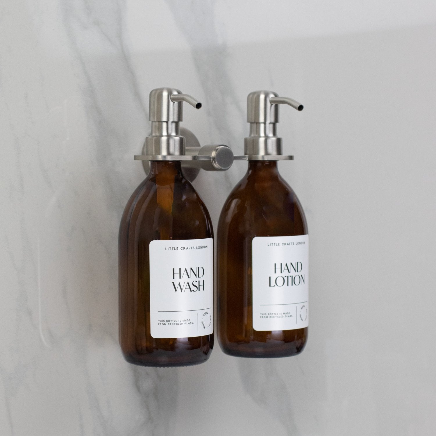 Double Soap Dispenser Mounted Holder - Little Crafts London