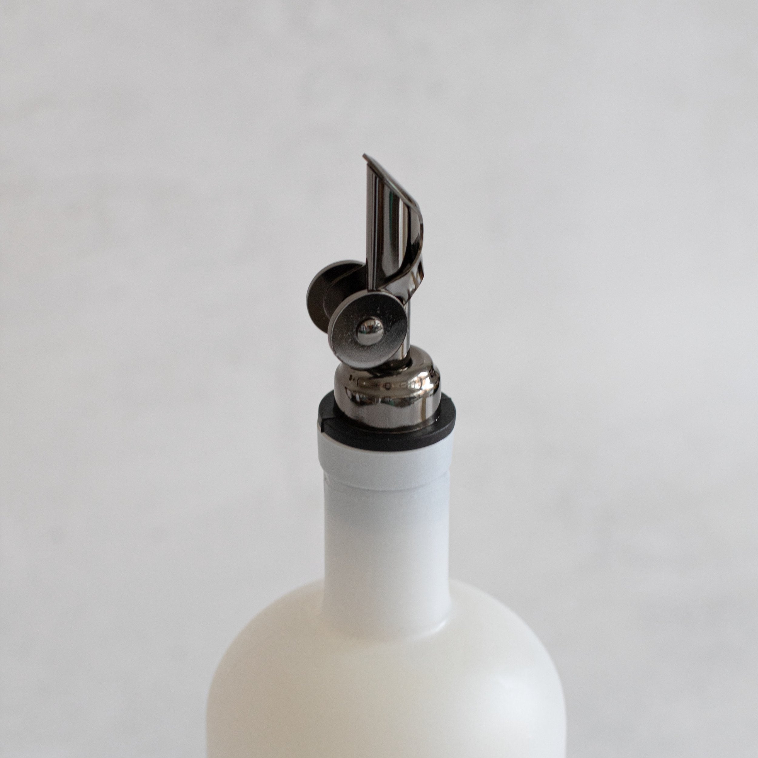 Frosted White Round Glass Oil Bottle 500 ML - Little Crafts London