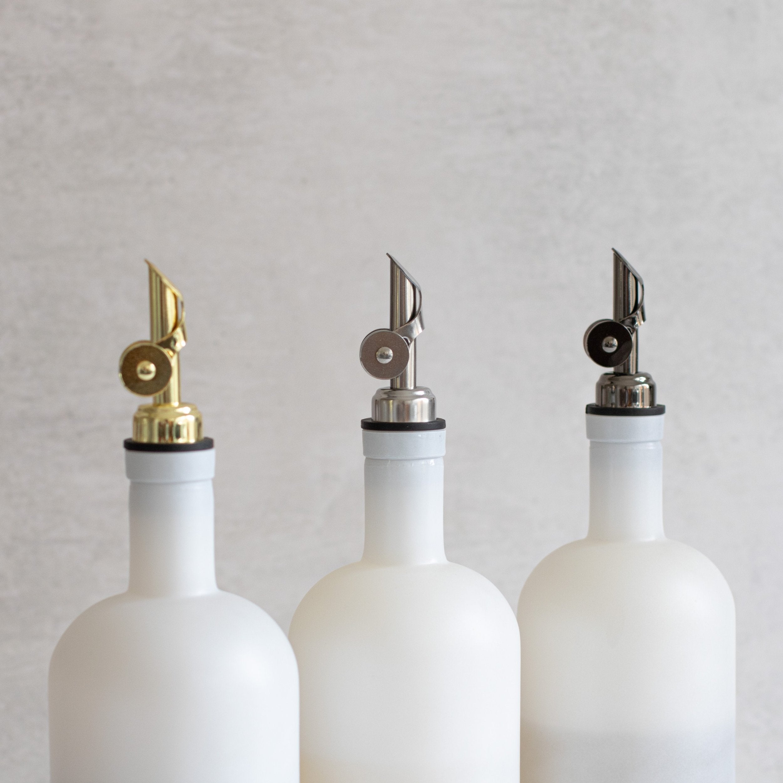 Frosted White Round Glass Oil Bottle 500 ML - Little Crafts London