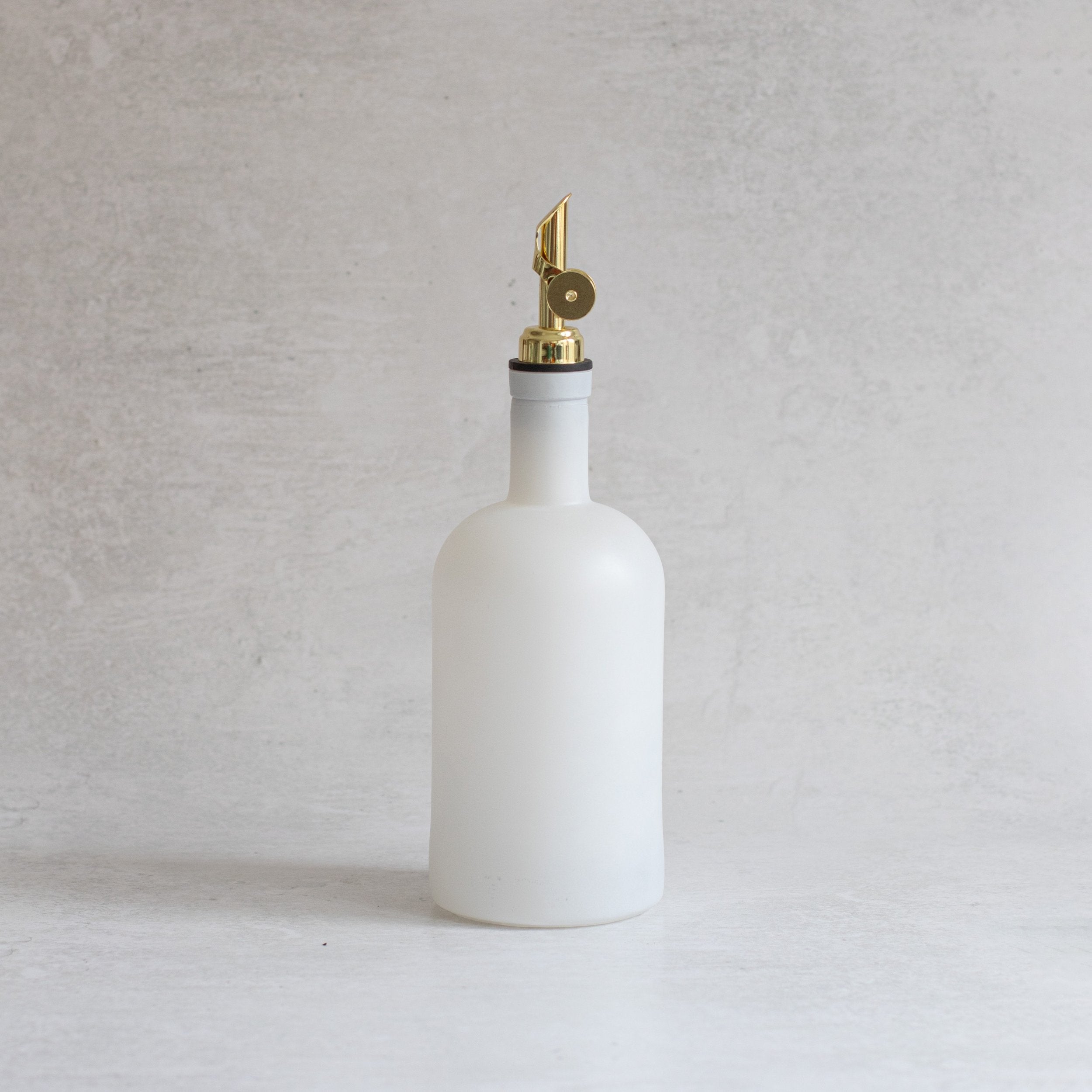 Frosted White Round Glass Oil Bottle 500 ML - Little Crafts London