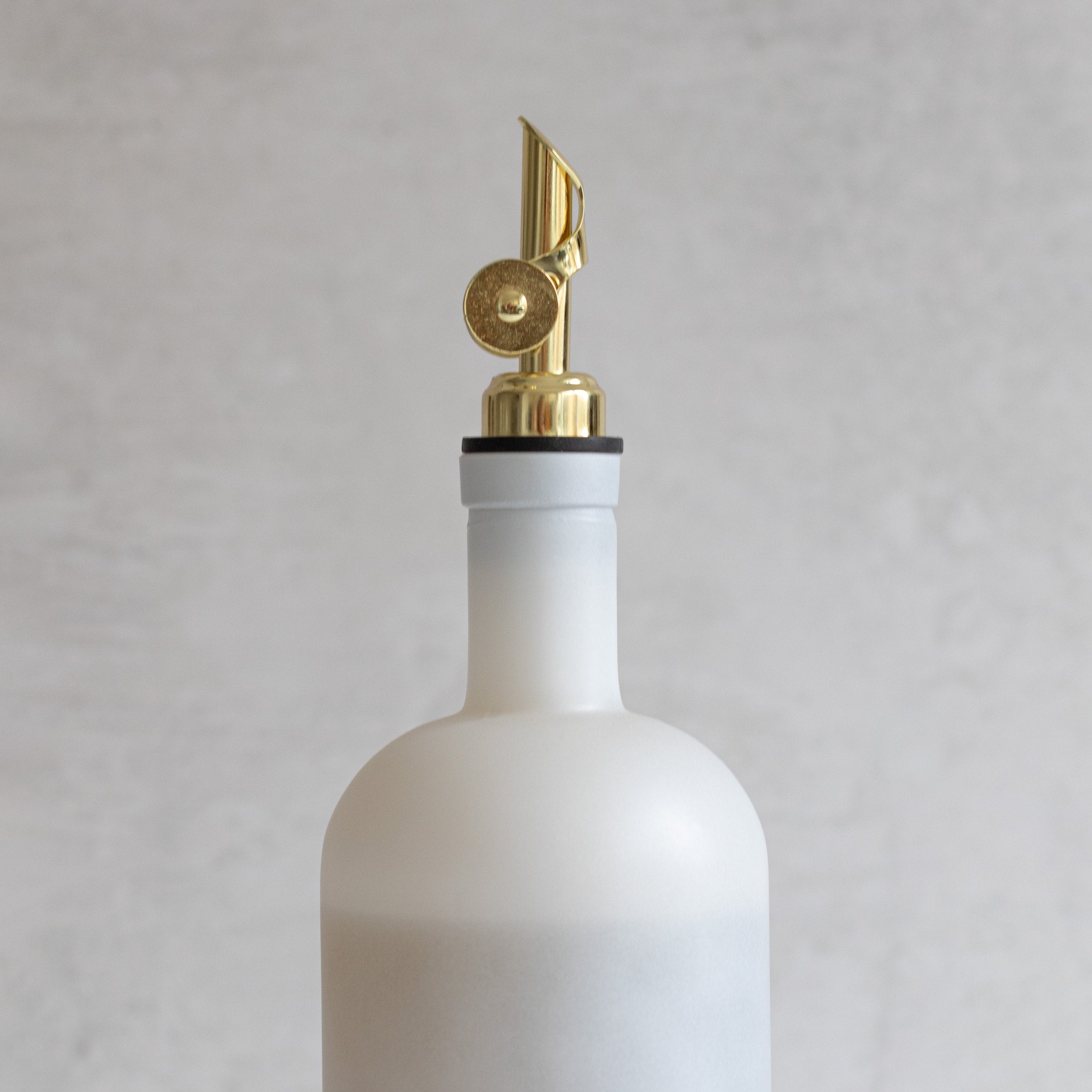 Frosted White Round Glass Oil Bottle 500 ML - Little Crafts London