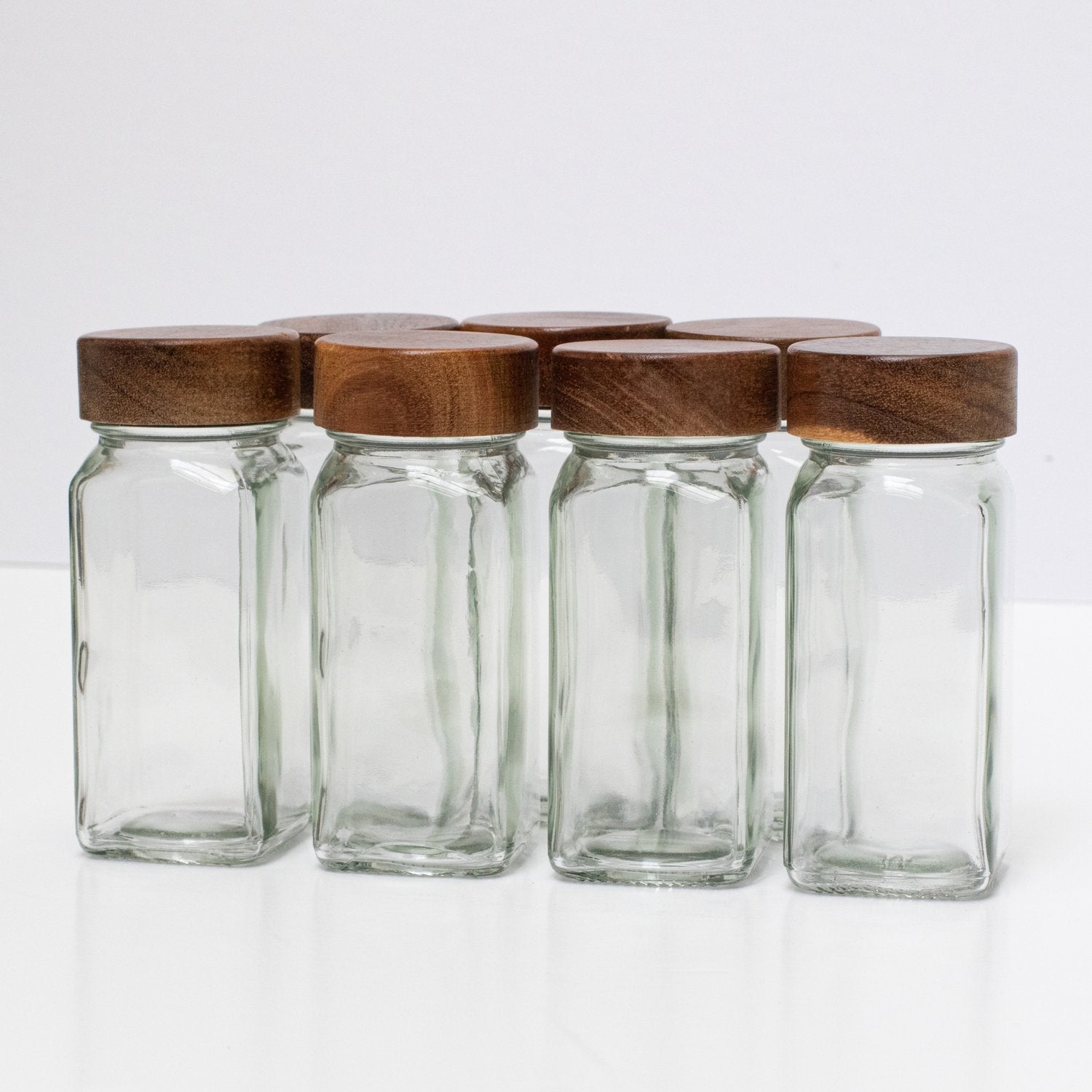 Set of 12 120ML Spice Jar with Acacia Lid - Little Crafts London