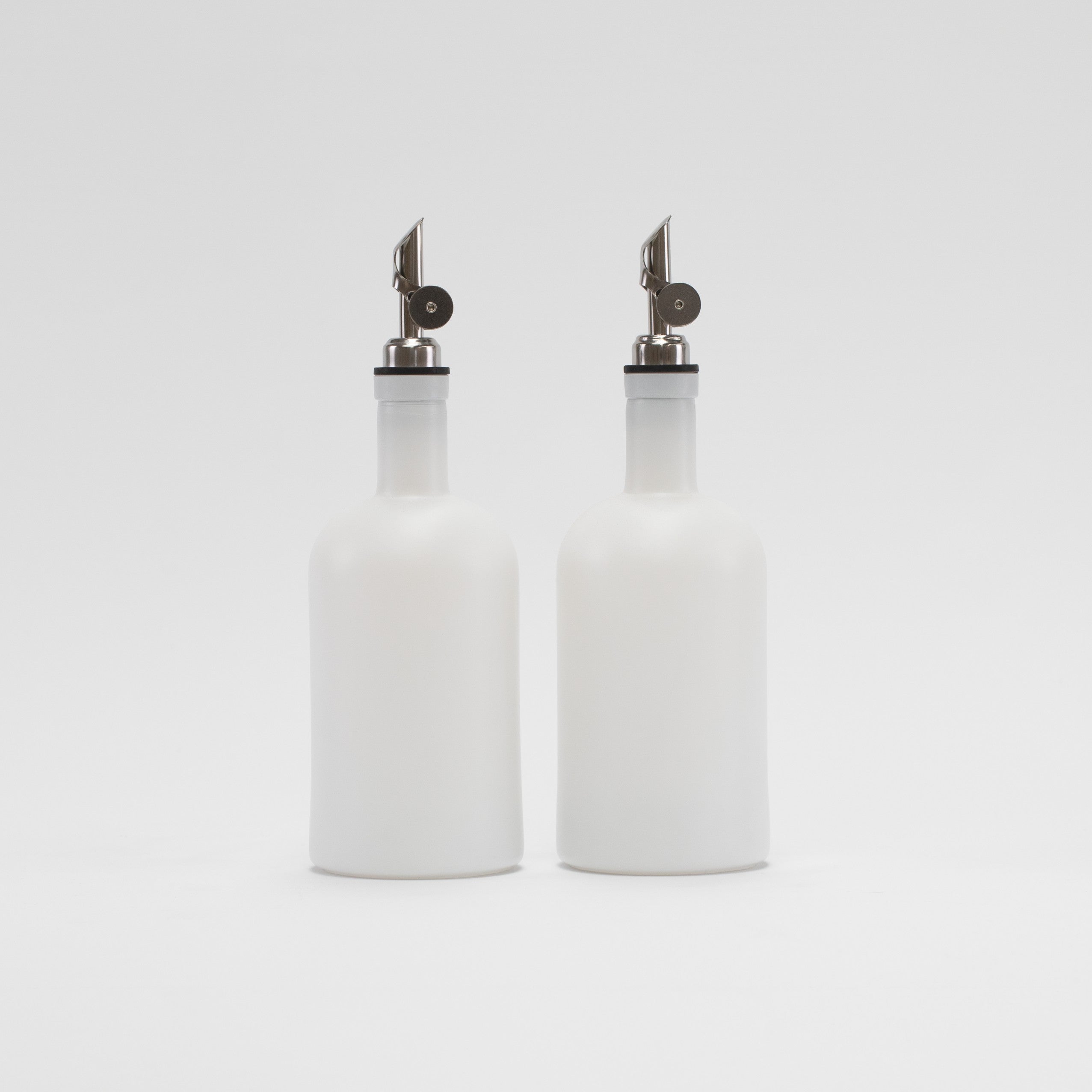 Frosted White Round Glass Oil Bottle 500 ML - Little Crafts London