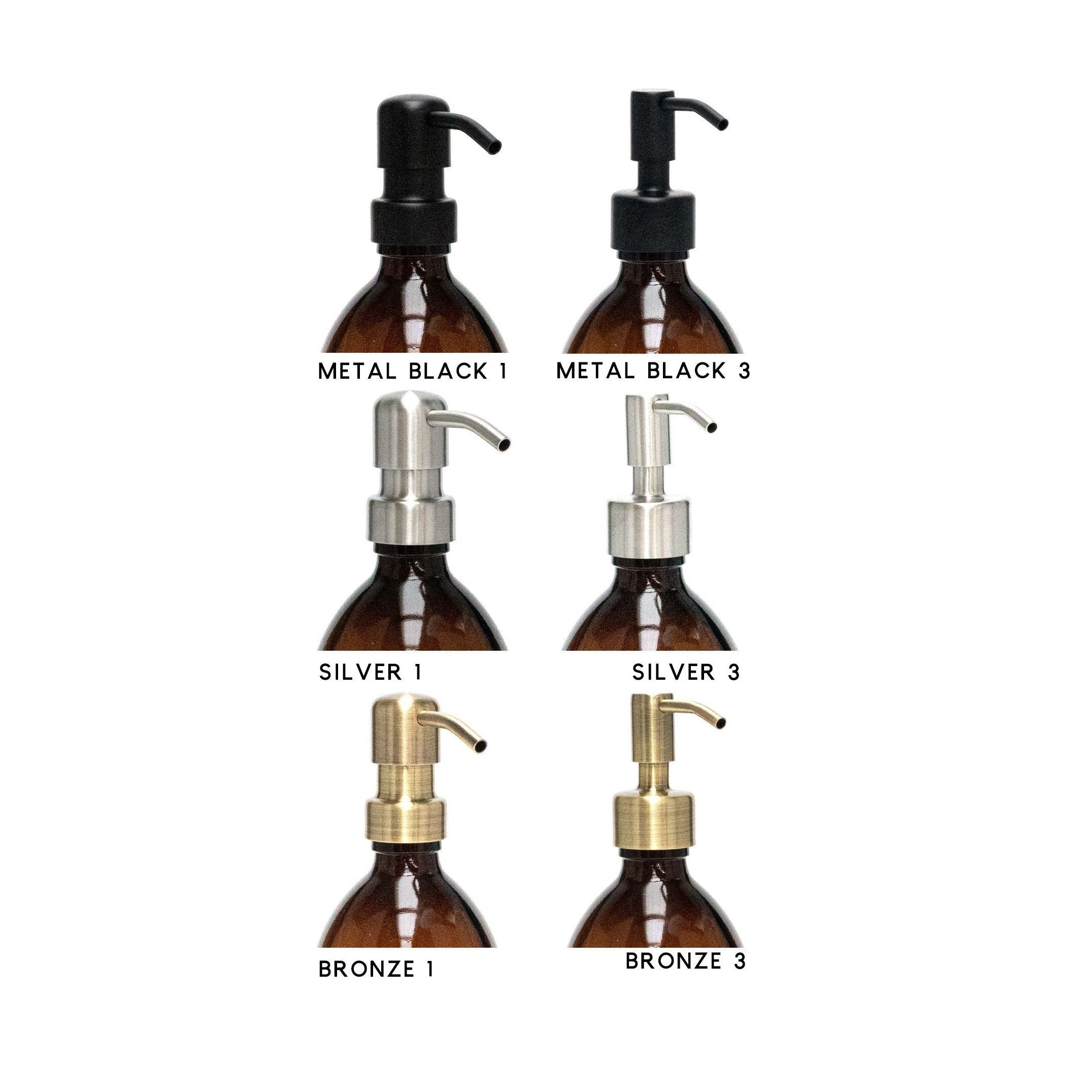 Set of Amber Glass Bottle 500 ML, Oval Acacia Tray & Dish Brush - Little Crafts London