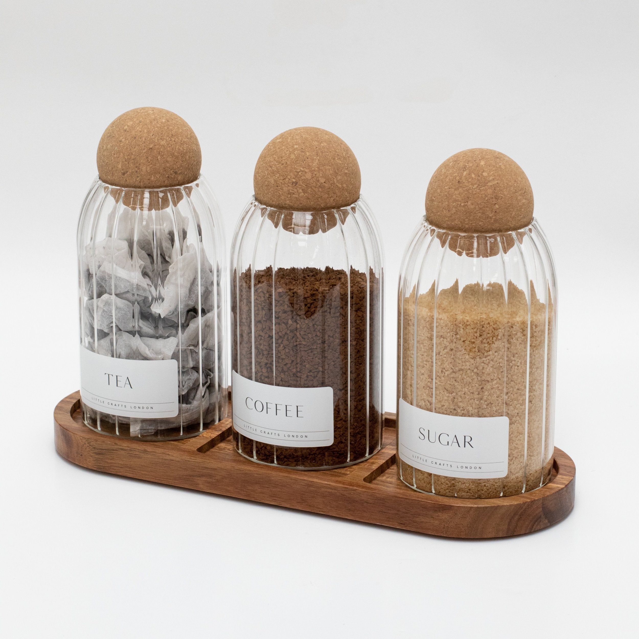 Three Section Acacia Rectangle Tray - Little Crafts London